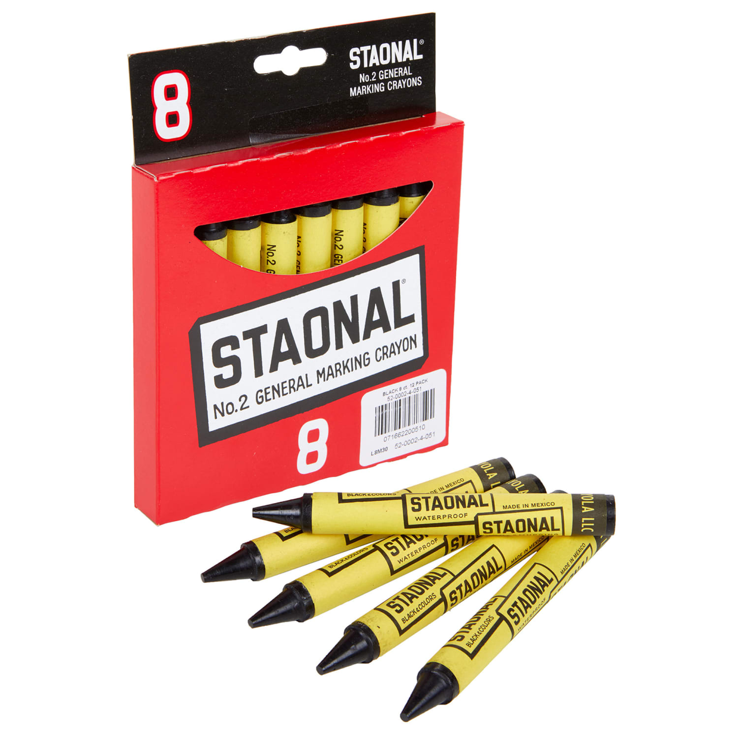 Crayola Staonal Marking Crayons, Black, 8 Per Pack, Set Of 6 Packs - Image 5