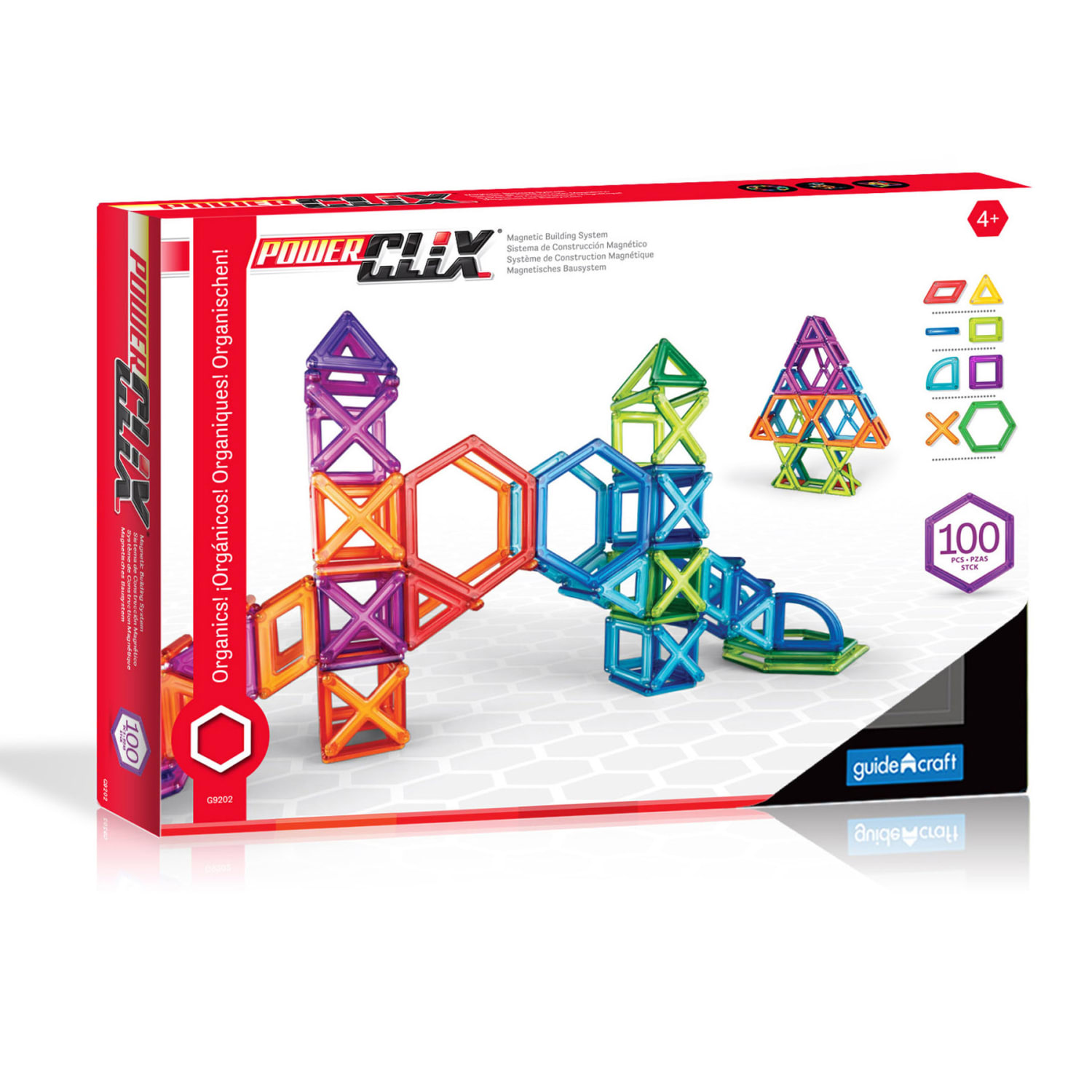 Guidecraft PowerClix Frames, Magnetic Building Set, 100 Pieces - Image 6