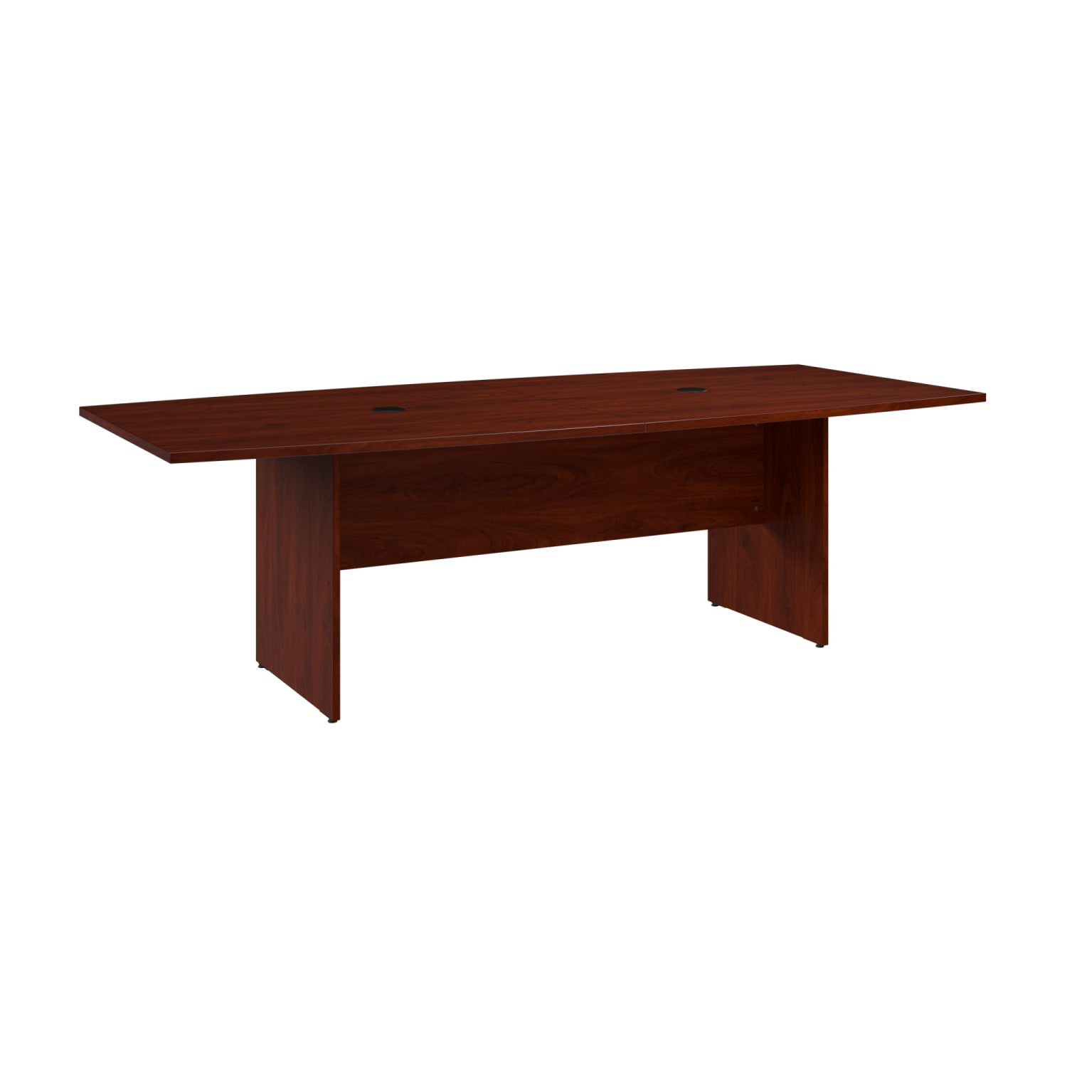 Bush Business Furniture 96inW x 42inD Boat Shaped Conference Table with Wood Base, Hansen Cherry, Standard Delivery - Image 3
