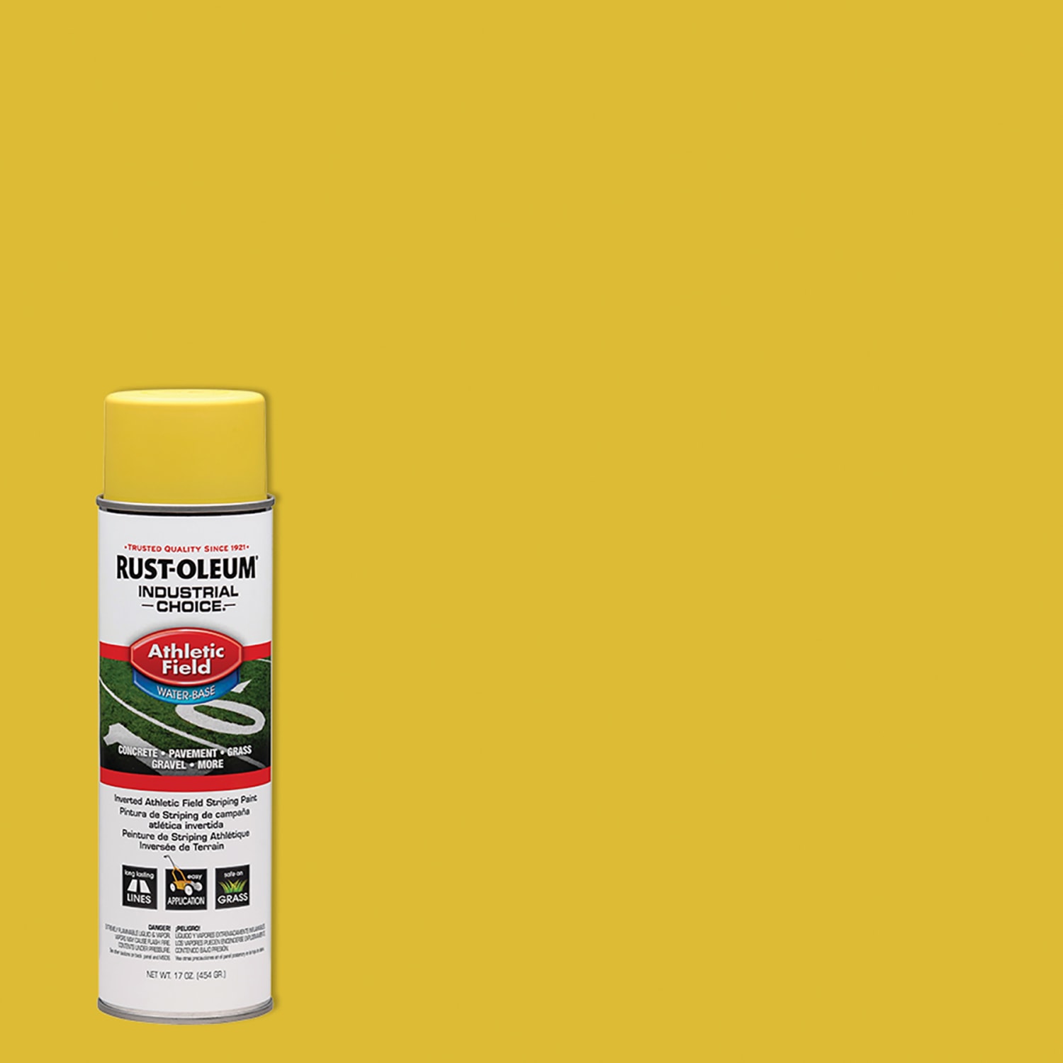 Rust-Oleum Industrial Choice AF1600 System Athletic Field Inverted Striping Paint, 17 Oz, Yellow, Case Of 12 Cans - Image 4