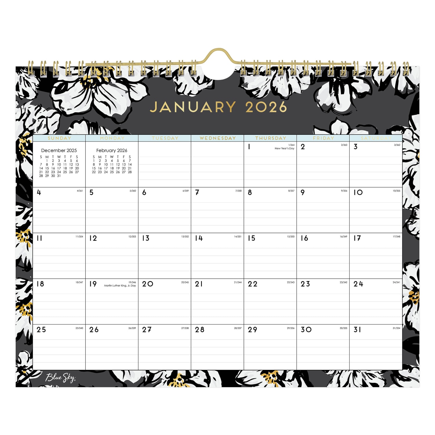 2026 Blue Sky Day Designer Monthly Wall Calendar, 8-3/4in x 11in, Baccara, January To December, 116052