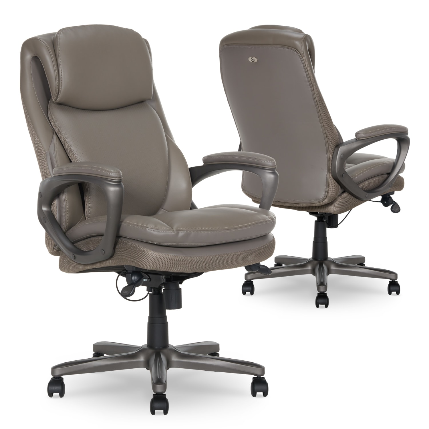 Serta Smart Layers Arlington AIR Ergonomic Bonded Leather HighBack Executive Chair Taupe PopularChairscom Serta Smart Layers Arlington AIR Ergonomic Bonded Leather High Back Executive Chair Taupe PopularChairscom