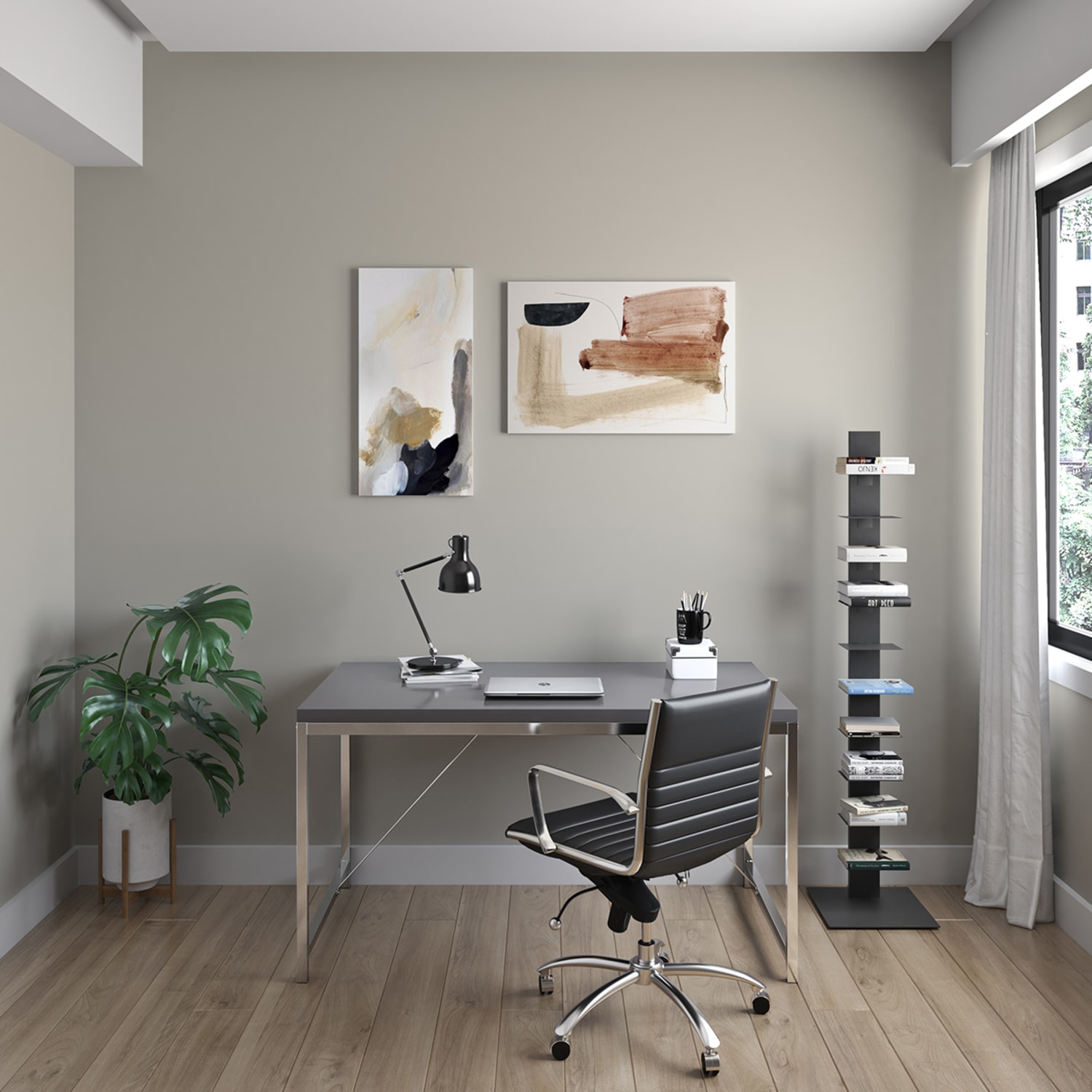 Eurostyle Gilbert 54inW Writing Desk, Black - Image 5
