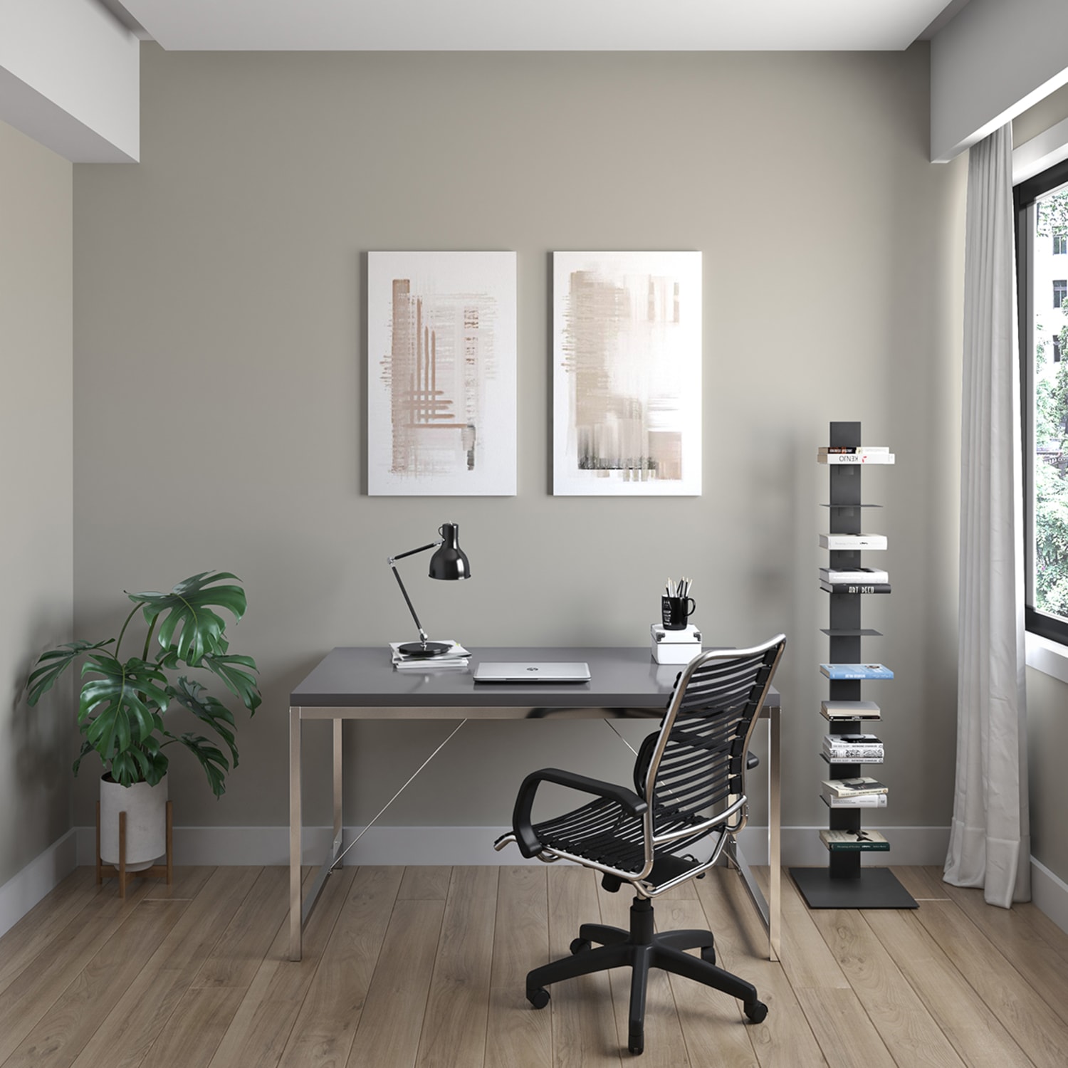 Eurostyle Gilbert 54inW Writing Desk, Black - Image 6