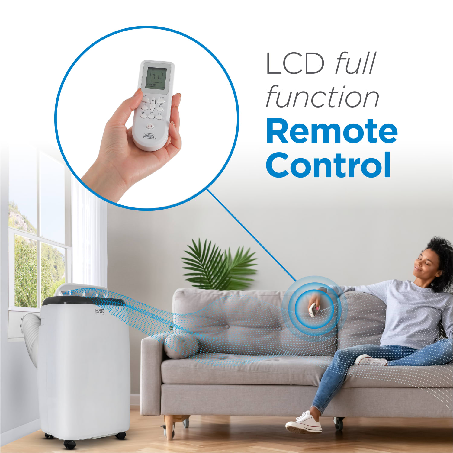 BLACK+DECKER 10,000 BTU Portable Air Conditioner with Remote Control, White - Image 4