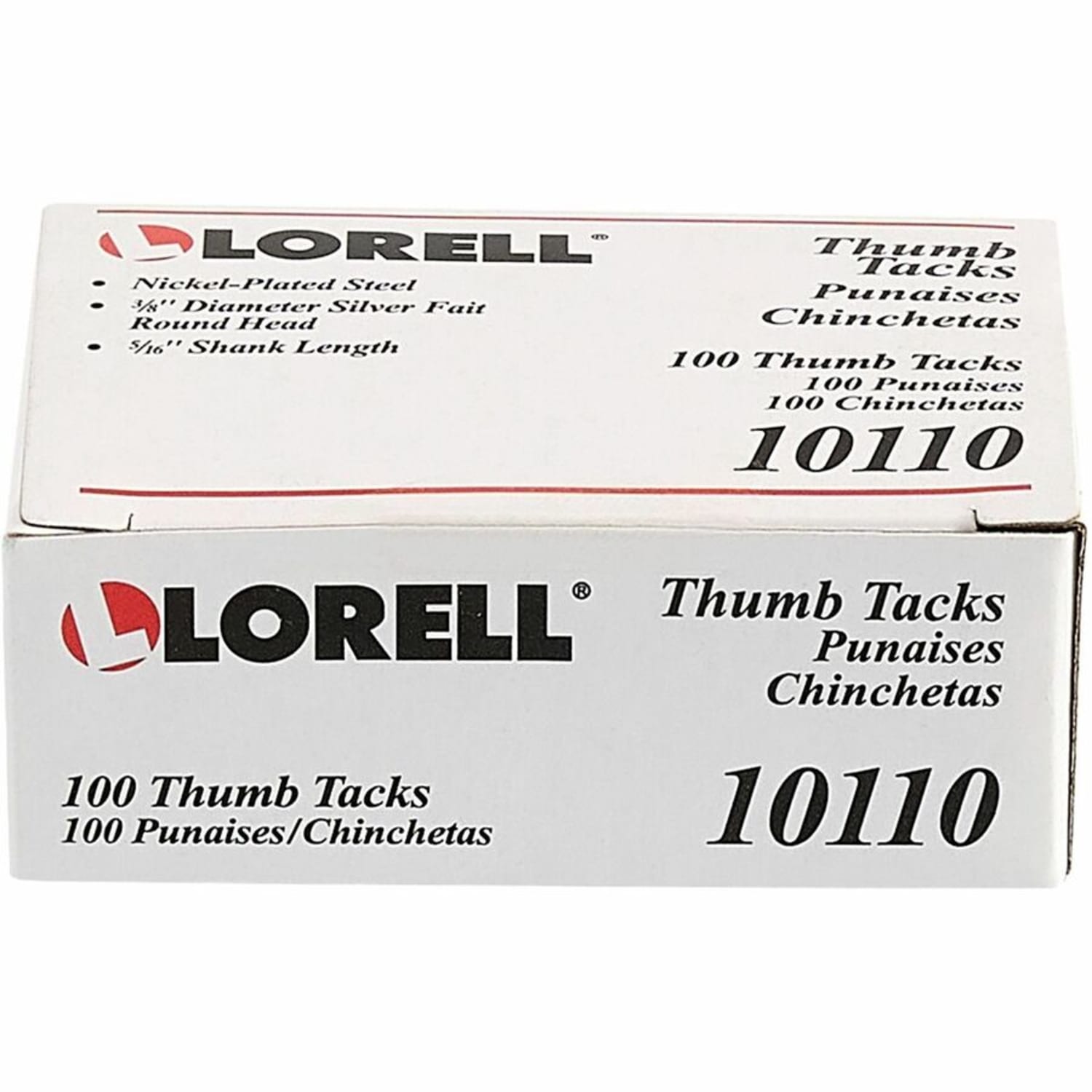 Lorell 5/16in Long Thumb Tacks - 0.31in Shank - 0.38in Head - for Schedule, Wall - Silver - Nickel Plated Steel - 100 Pack - 10 / Box - Image 4