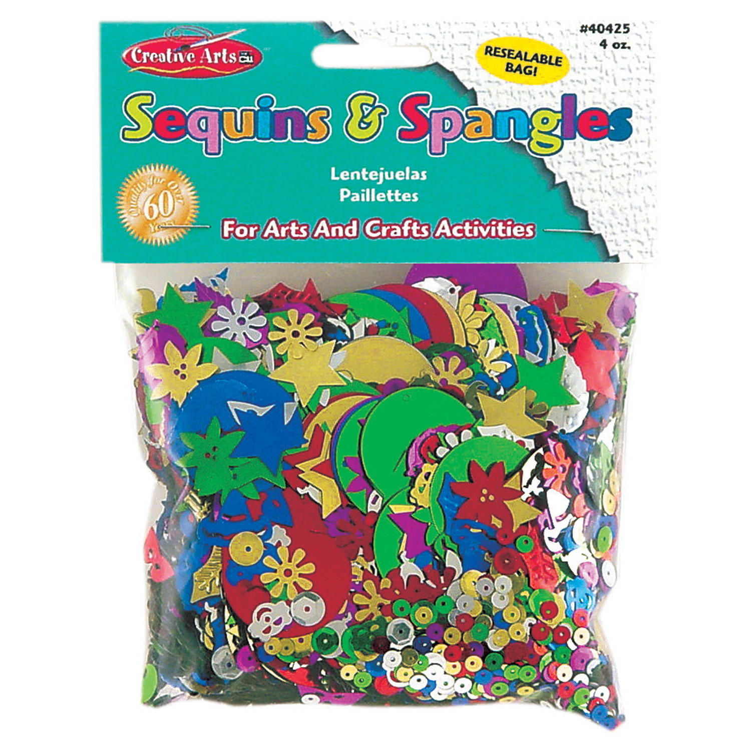 Charles Leonard Plastic Glittering Sequins With Spangles, 4 Oz, Assorted Colors, Bundle Of 6 Bags - Image 3