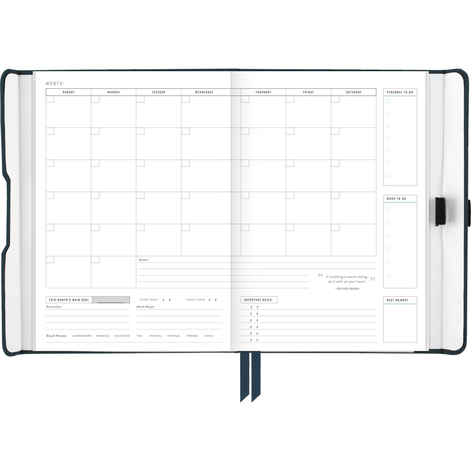 AT-A-GLANCE Foundation Weekly/Monthly Planner, 5-1/2in x 8-1/2in, Small, Blue, Undated - Image 3