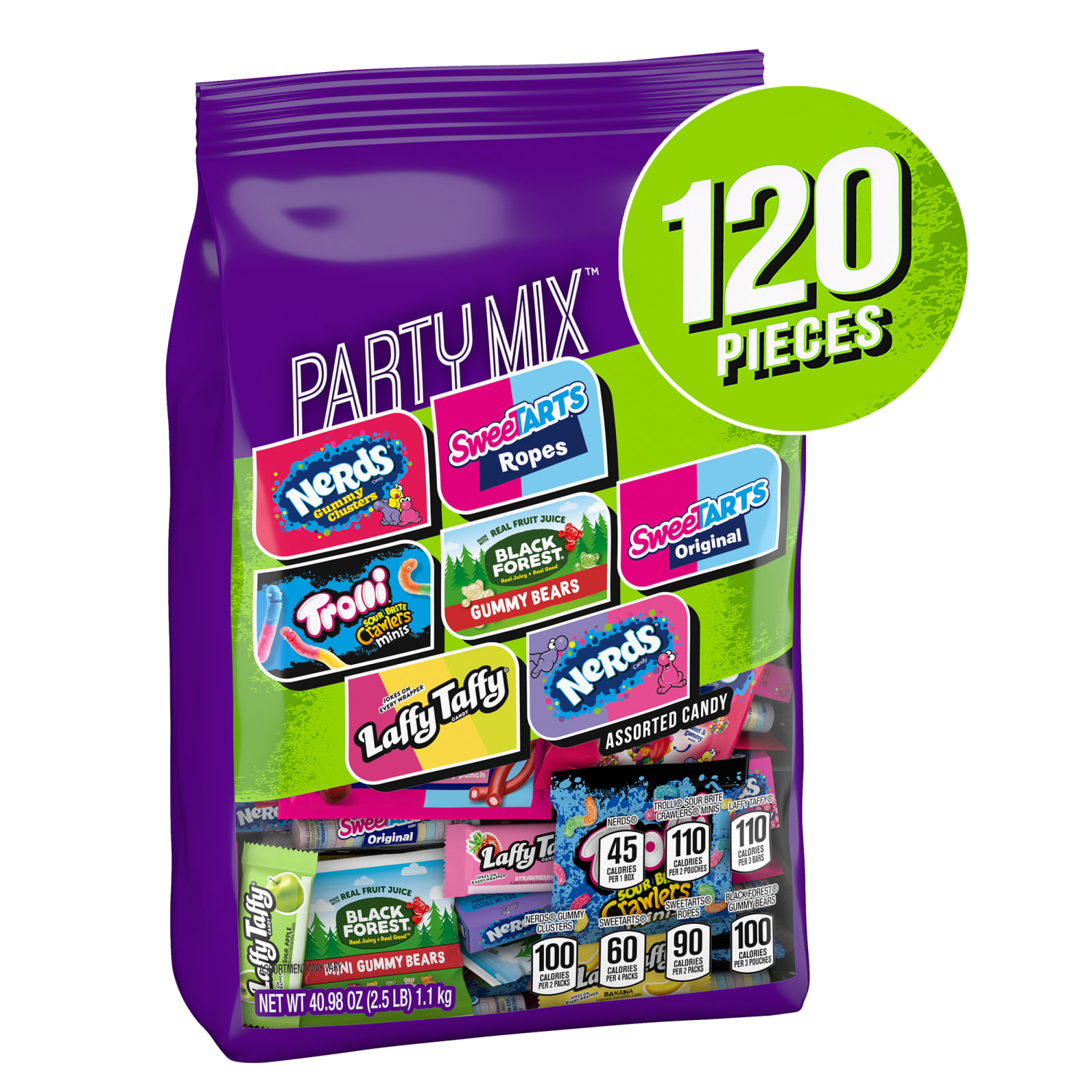 Nerds, Trolli, Laffy Taffy and More Party Mix Stand Up Bag, 40.98 Oz, Pack Of 120 Candies - Image 3