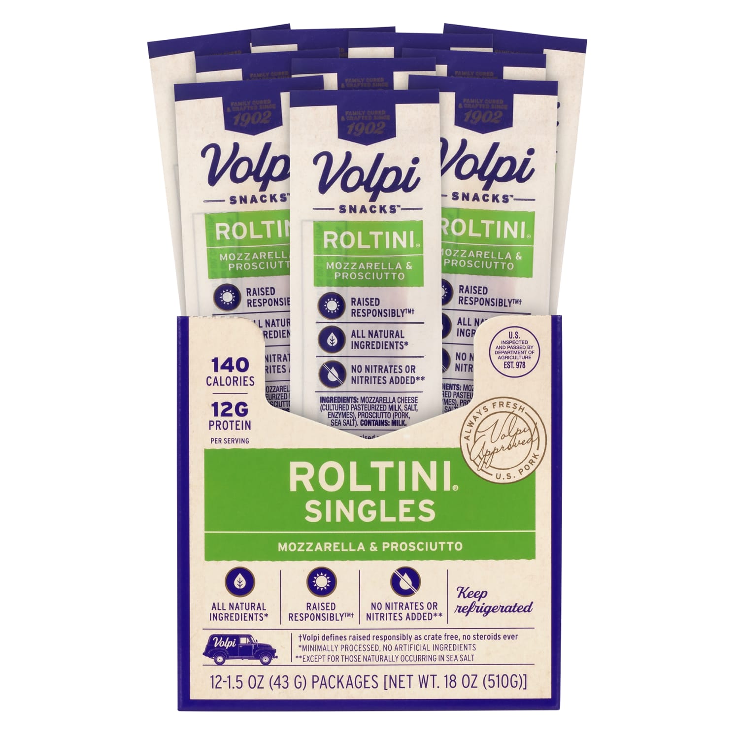 Volpi Roltini Singles, Prosciutto And Mozzarella, 1.5 Oz, 12 Singles Per Pack, Case Of 2 Packs - Image 5