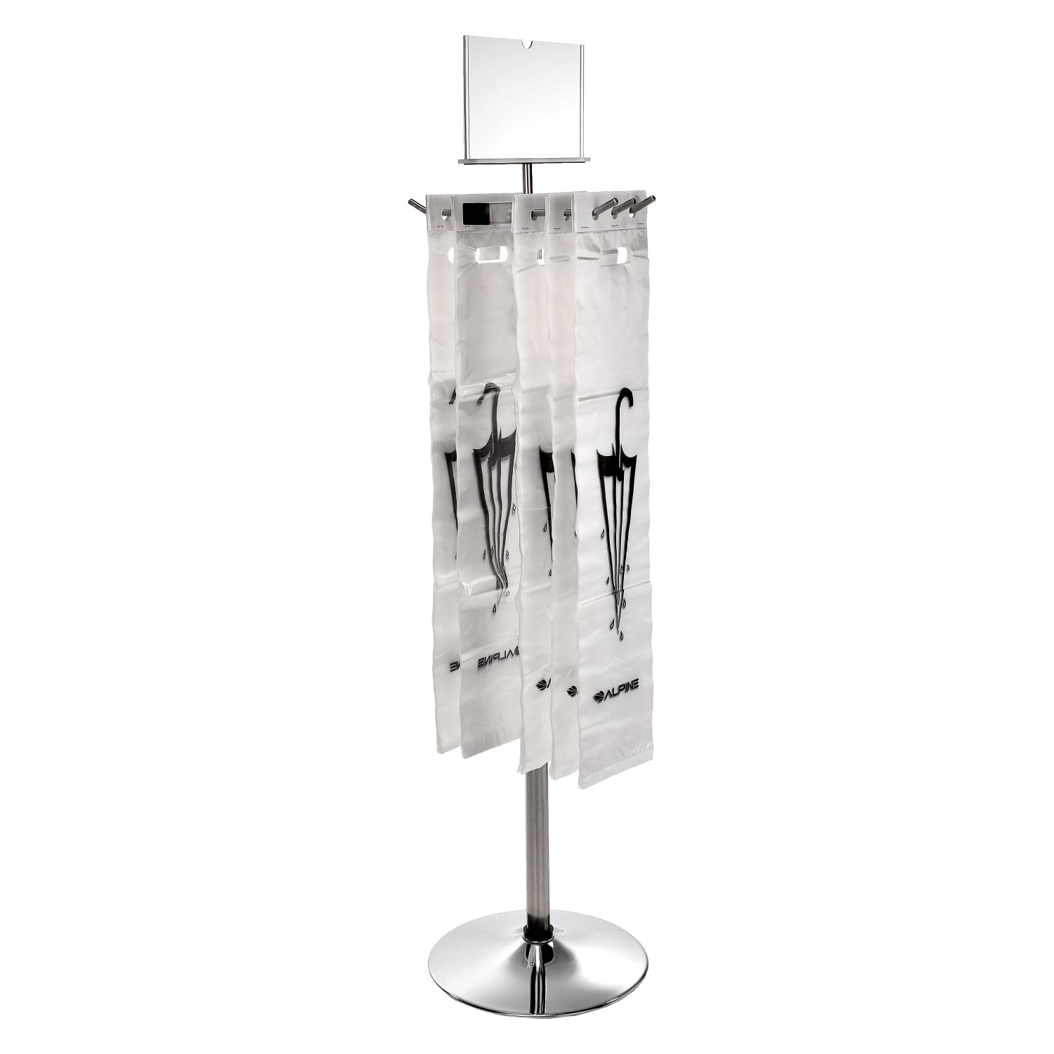 Alpine Industries Wet Umbrella Bag Wrapper Stand, 48inH x 12inW x 12inD, Silver - Image 4
