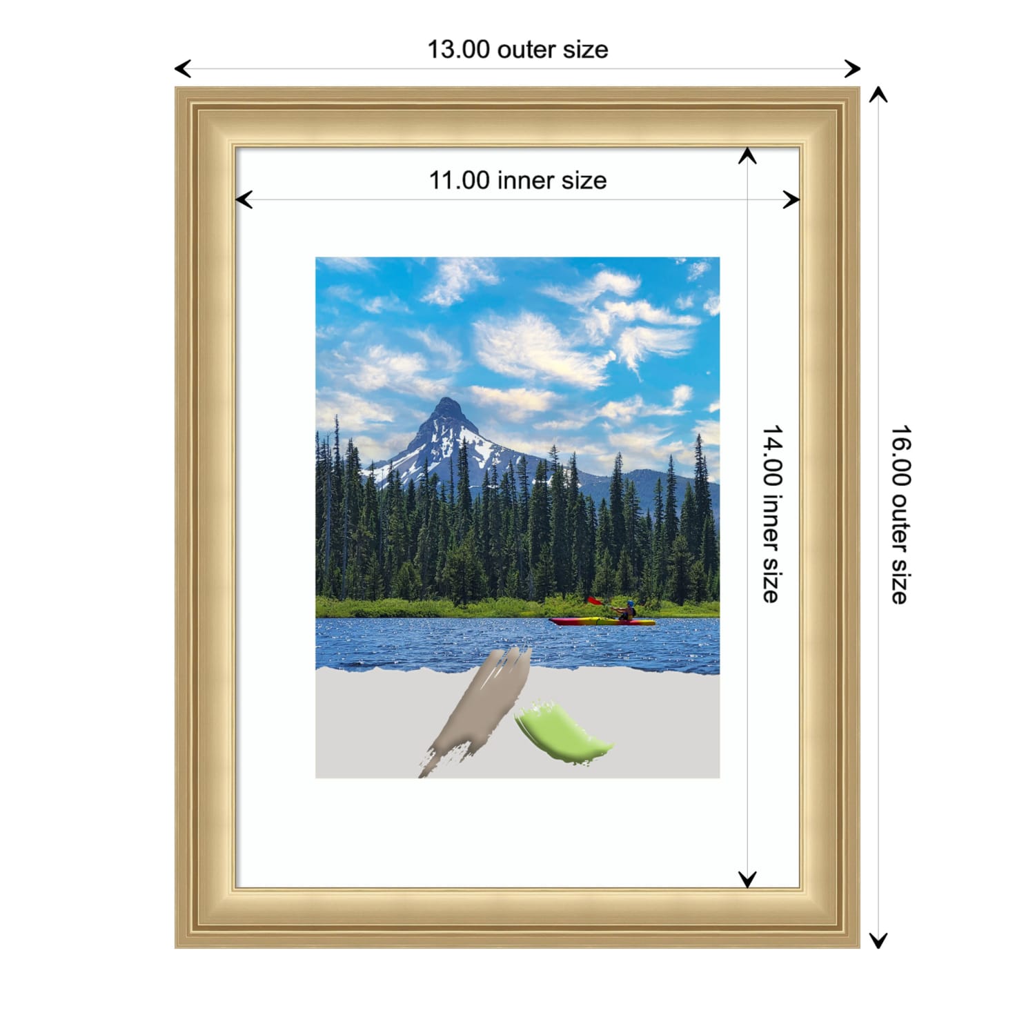 Amanti Art Florence Picture Frame, 13in x 16in, Opening Size 11in x 14in (Matted To 8in x 10in), Gold - Image 5