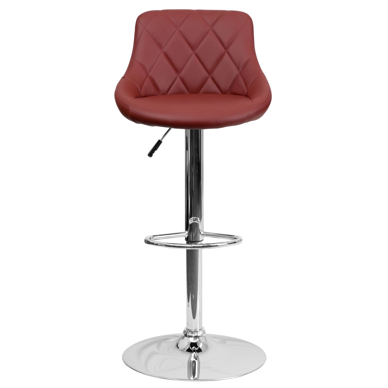 Flash Furniture Contemporary Vinyl Bucket Seat Adjustable Height Barstool with Diamond Pattern Back and Chrome Base Burgundy PopularChairscom Flash Furniture Contemporary Vinyl Bucket Seat Adjustable Height Barstool with Diamond Pattern Back and Chrome Base Burgundy PopularChairscom