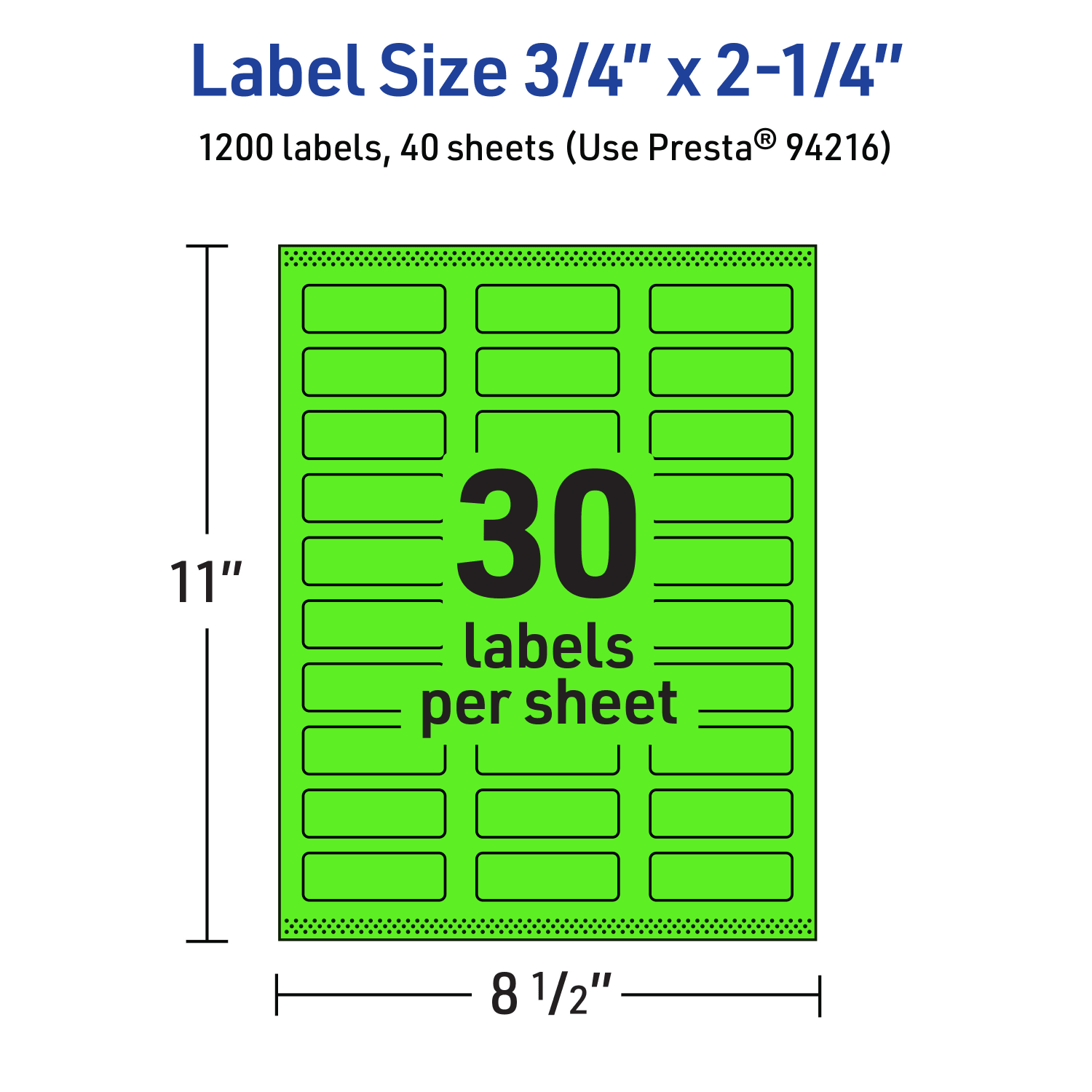 Avery Print-To-The-Edge Labels With Sure Feed Technology And Easy Peel, 94216-NGP40, Rectangle, 3/4in x 2-1/4in, Matte Neon Green, Pack of 1200 - Image 6
