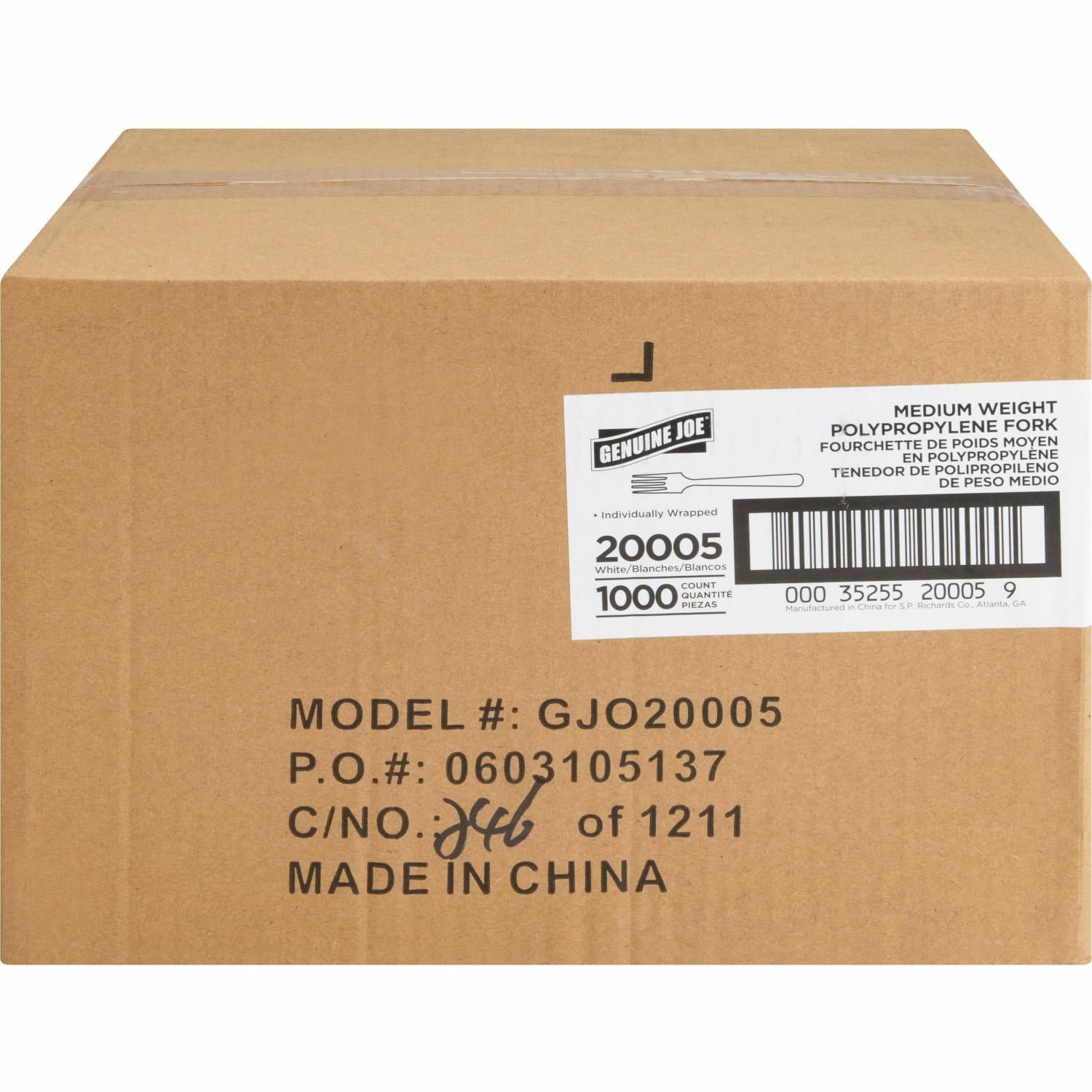 Genuine Joe Individually Wrapped Fork - 1 Piece(s) - Fork - 1 x Fork - Disposable - White - 1000 / Carton - Image 3
