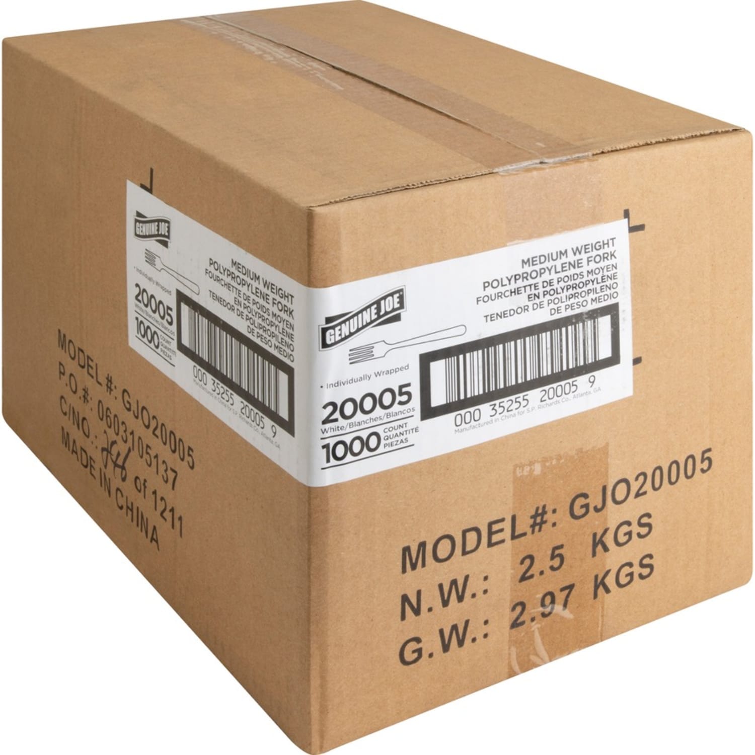 Genuine Joe Individually Wrapped Fork - 1 Piece(s) - Fork - 1 x Fork - Disposable - White - 1000 / Carton - Image 5