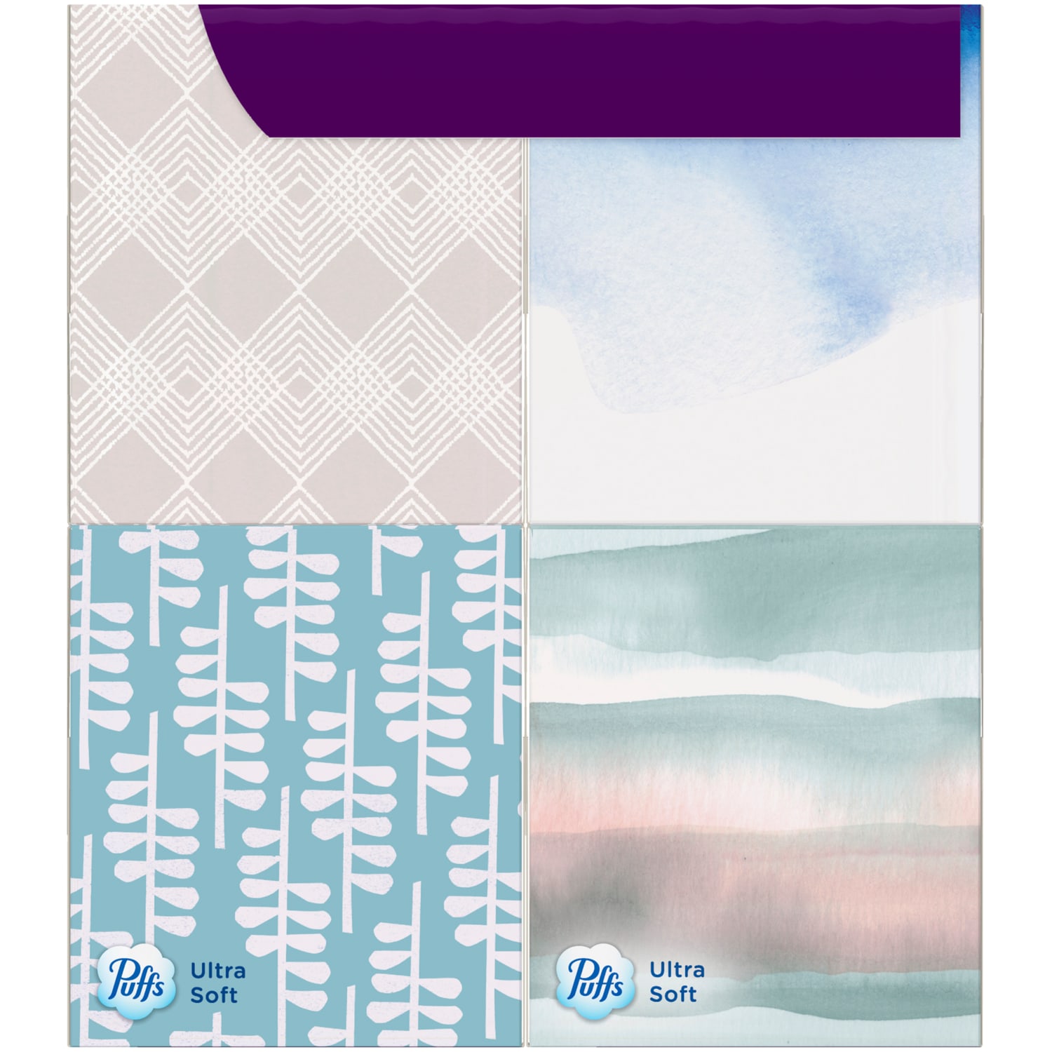 Puffs Ultra-Soft 2-Ply Facial Tissues, White, 56 Tissues Per Cube, Pack Of 4 Cubes - Image 5