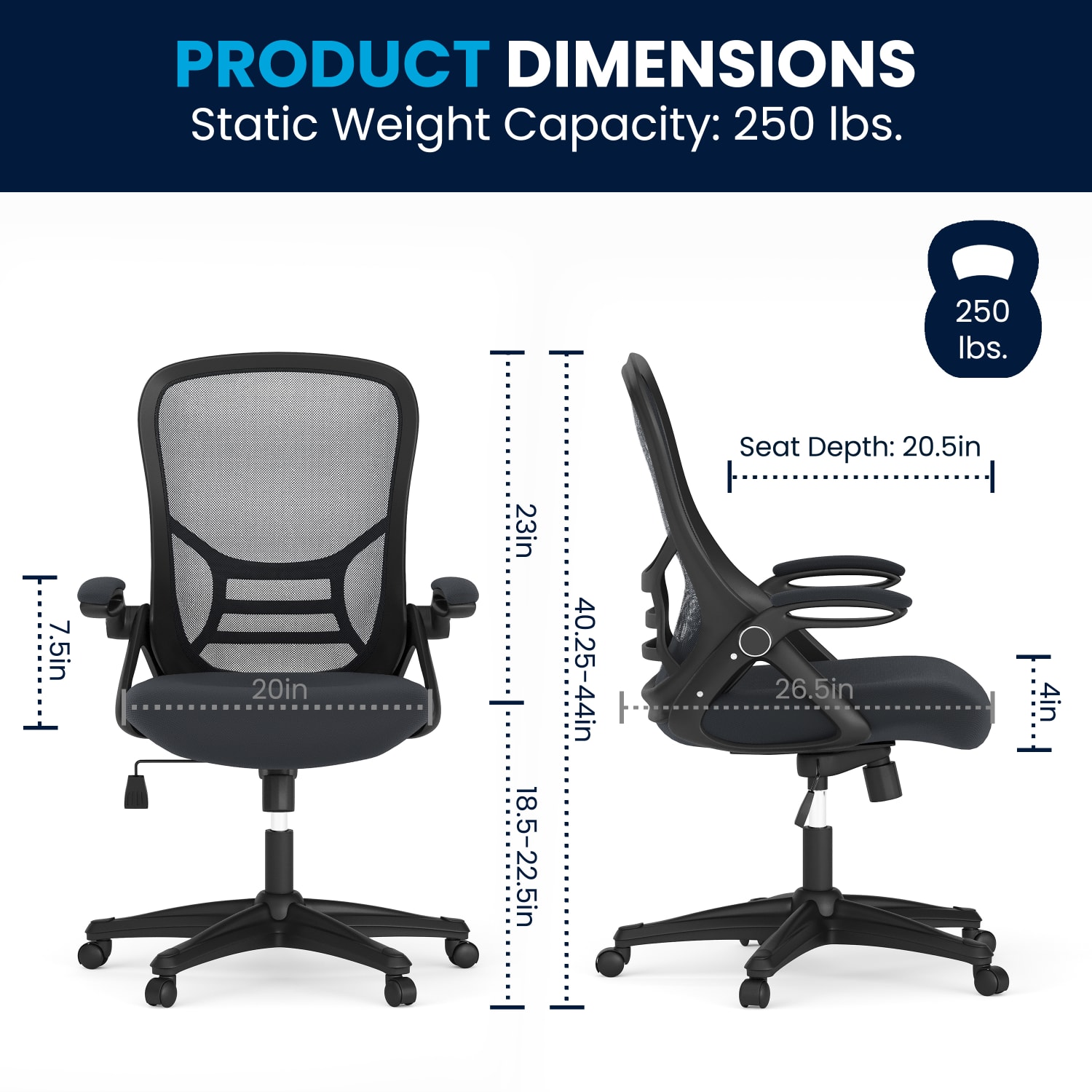 Flash Furniture Porter Ergonomic Mesh High Back Office Chair Gray PopularChairscom