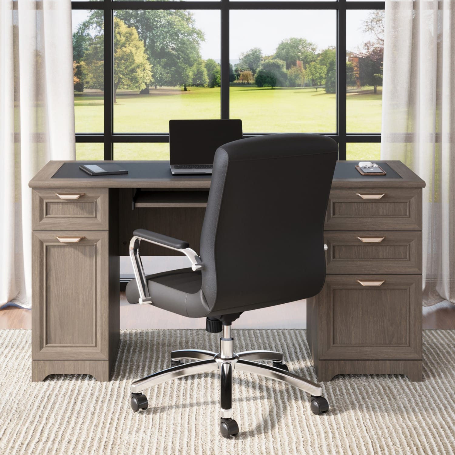 Realspace Magellan 59W Managers Desk Gray PopularChairscom Realspace Magellan 59W Managers Desk Gray PopularChairscom