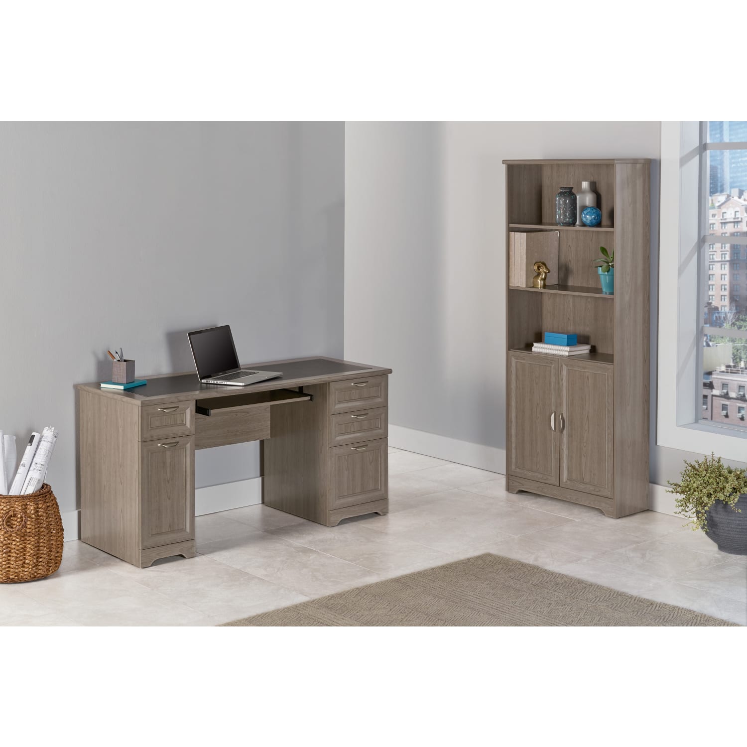 Realspace Magellan 59"W Manager's Desk, Gray - Image 8