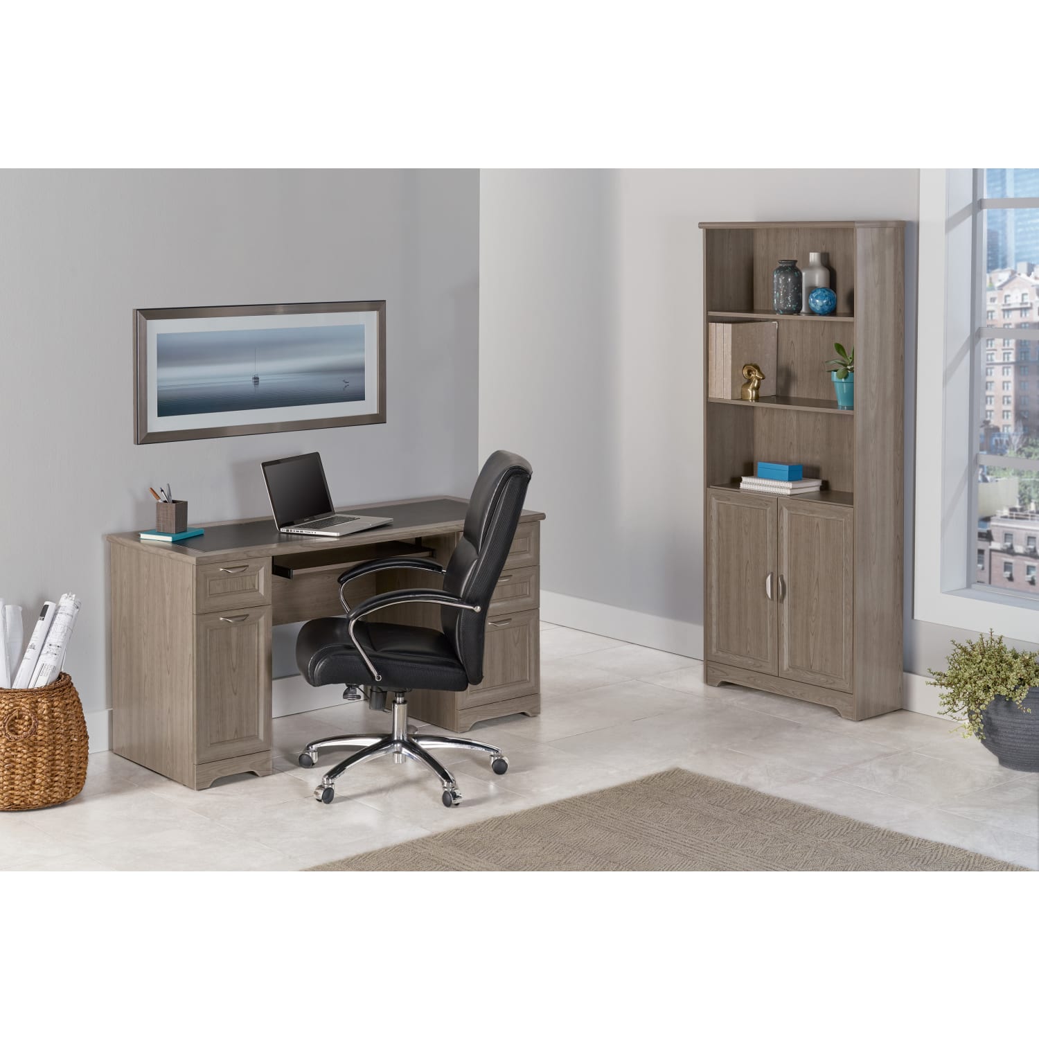 Realspace Magellan 59"W Manager's Desk, Gray - Image 9