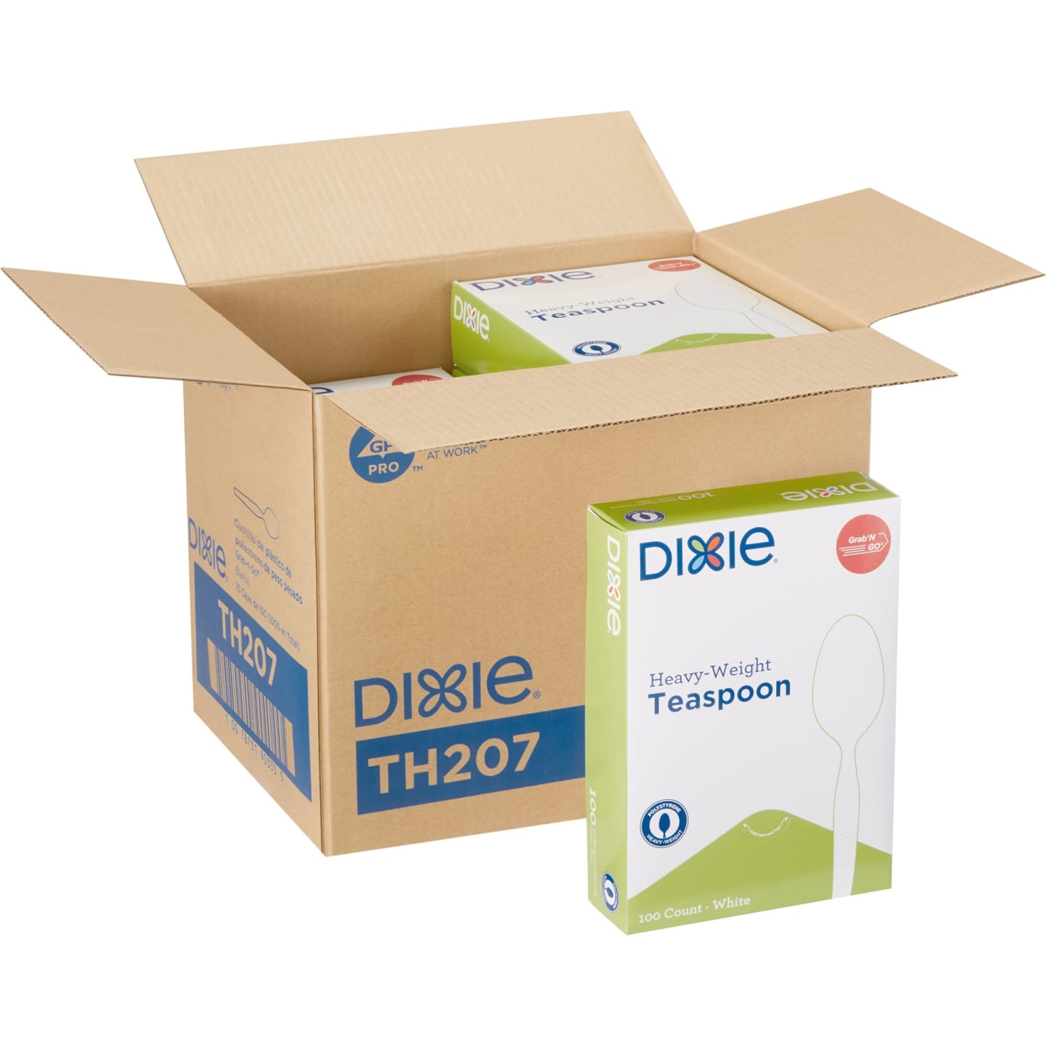 Dixie Heavyweight Disposable Teaspoons Grab-N-Go by GP Pro - Teaspoon - 1000 x Teaspoon - White - 100 Box - 10 / Carton - Image 3