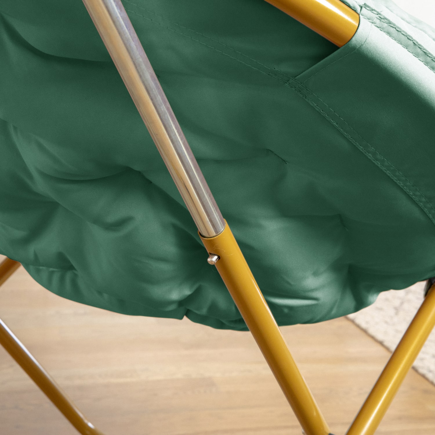 Flash Furniture Gwen 38in Oversize Portable Faux Fur Folding Saucer Moon Chair for Dorm and Bedroom Emerald Fabric Soft Gold Frame PopularChairscom Flash Furniture Gwen 38in Oversize Portable Faux Fur Folding Saucer Moon Chair for Dorm and Bedroom Emerald Fabric Soft Gold Frame PopularChairscom