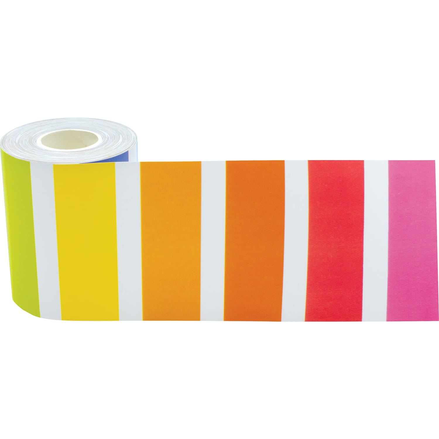 Teacher Created Resources Straight Rolled Border Trim, Colorful Stripes, 50' Per Roll, Pack Of 3 Rolls - Image 3