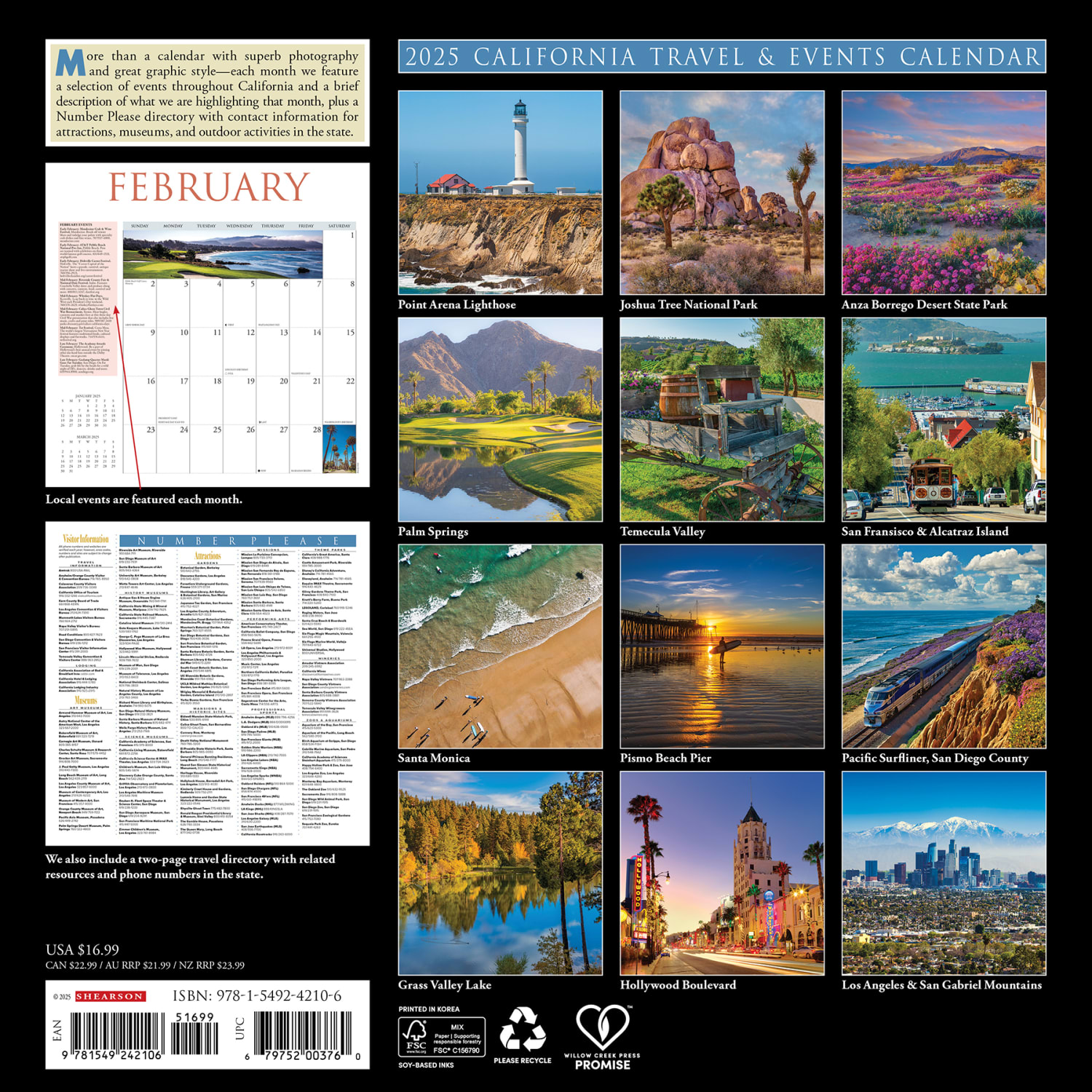2025 Willow Creek Press Wall Calendar, 12in x 12in, California, January 2025 To December 2025, 42106 - Image 6