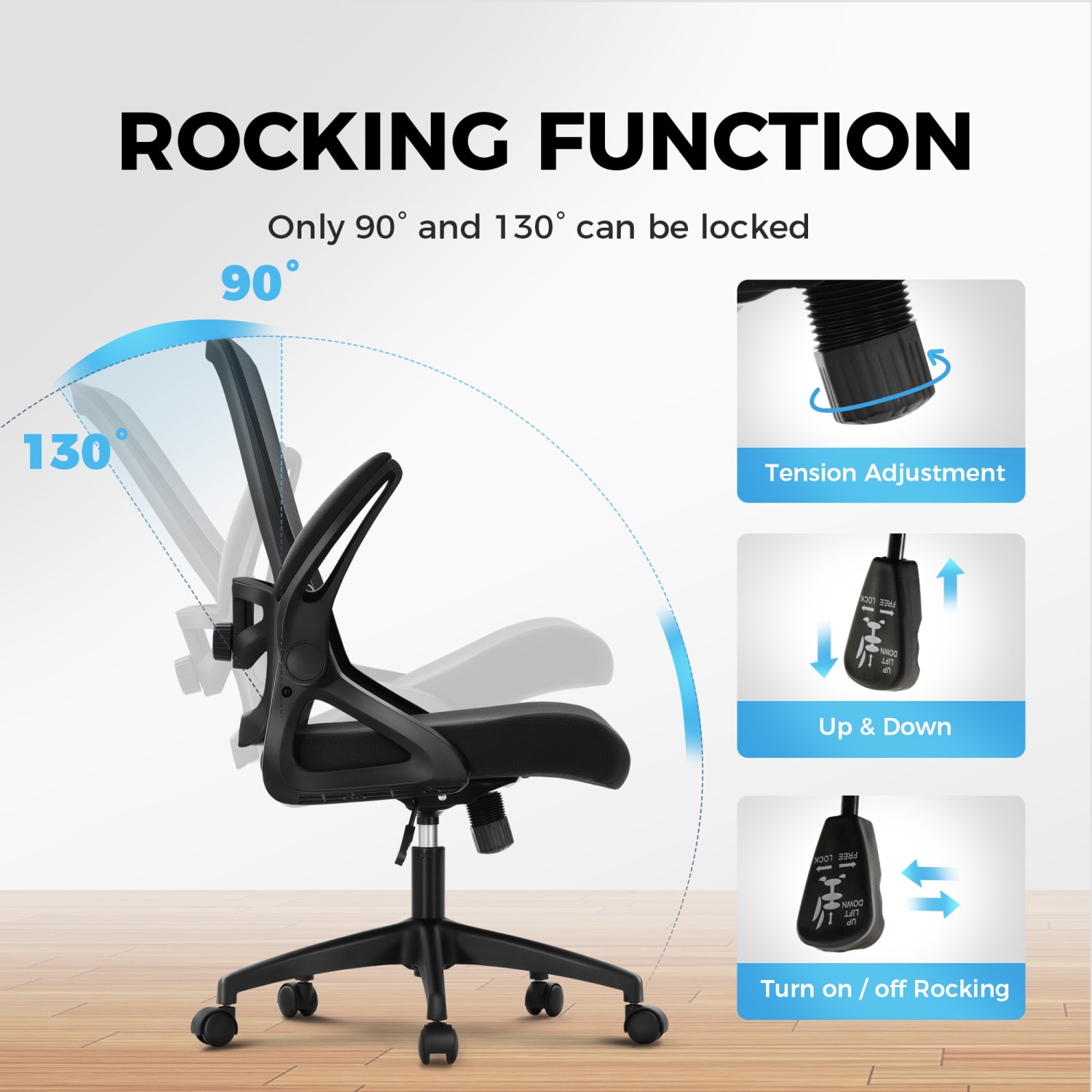ALPHA HOME PHI VILLA Mesh Swivel Office Rocking Chair without headrest PopularChairscom