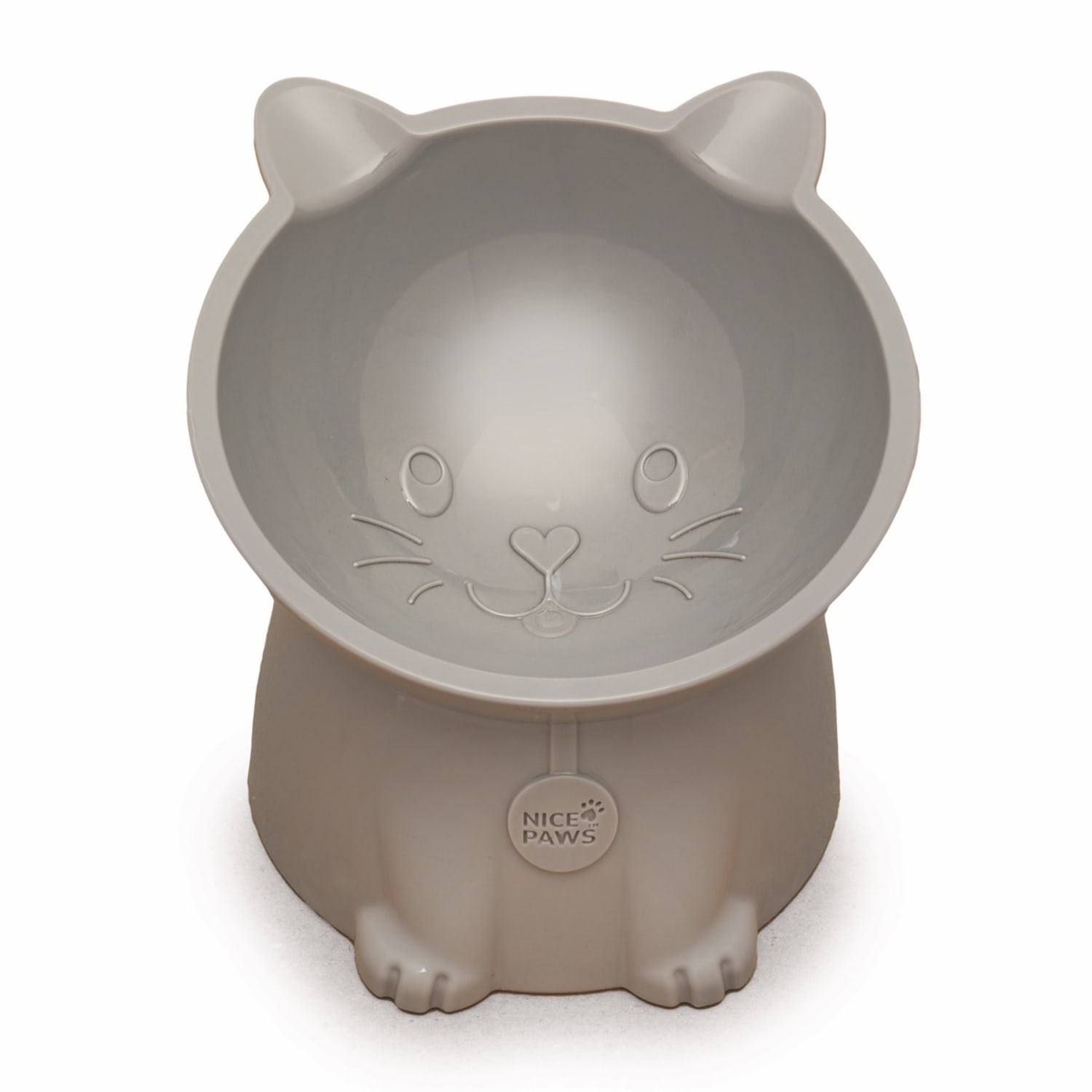 Nice Paws Plastic Cat Tilt Pet Bowls, 6.75 Oz, White/Gray, 100% Recycled, Set Of 2 Bowls - Image 5
