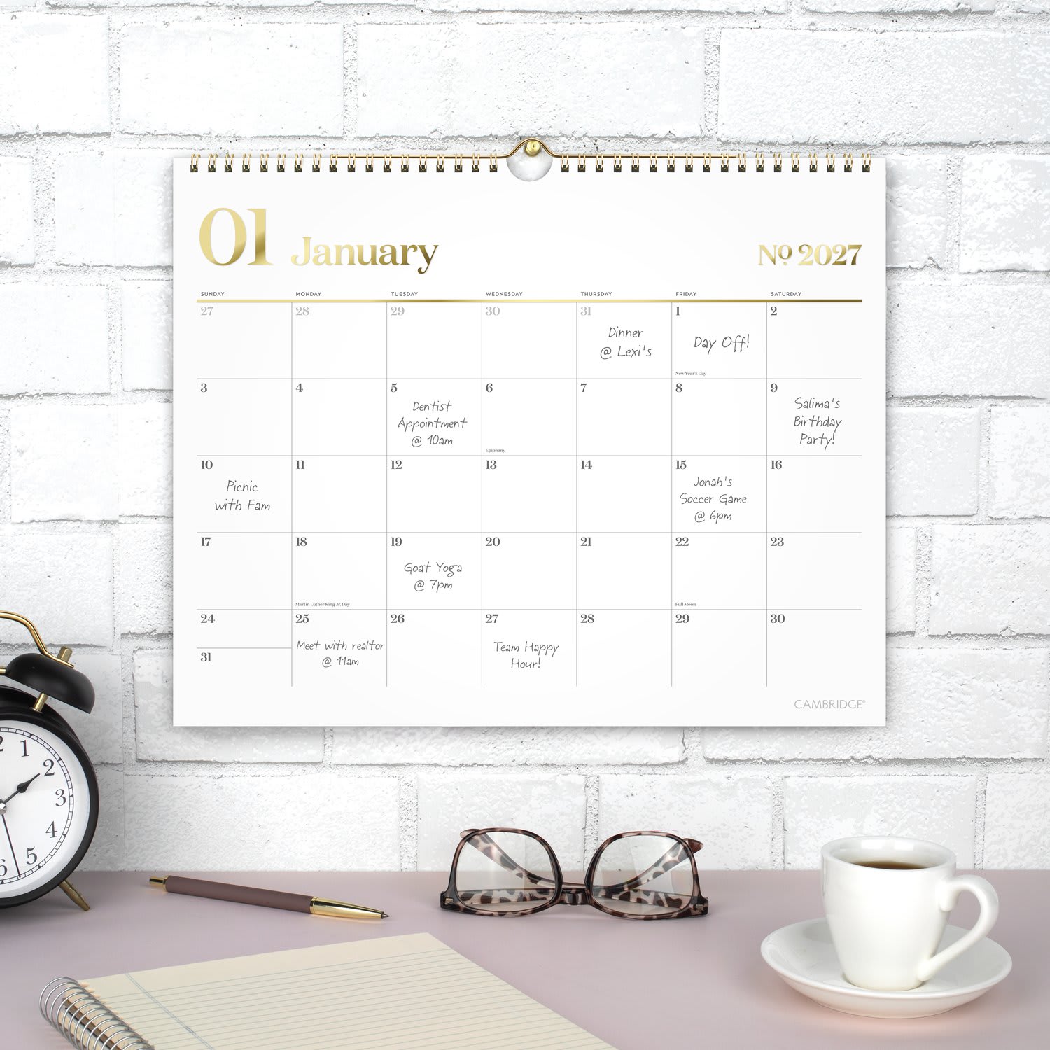 Mead Cambridge WorkStyle 2027 Monthly Wall Calendar, White, Medium, 15in x 12in - Image 3
