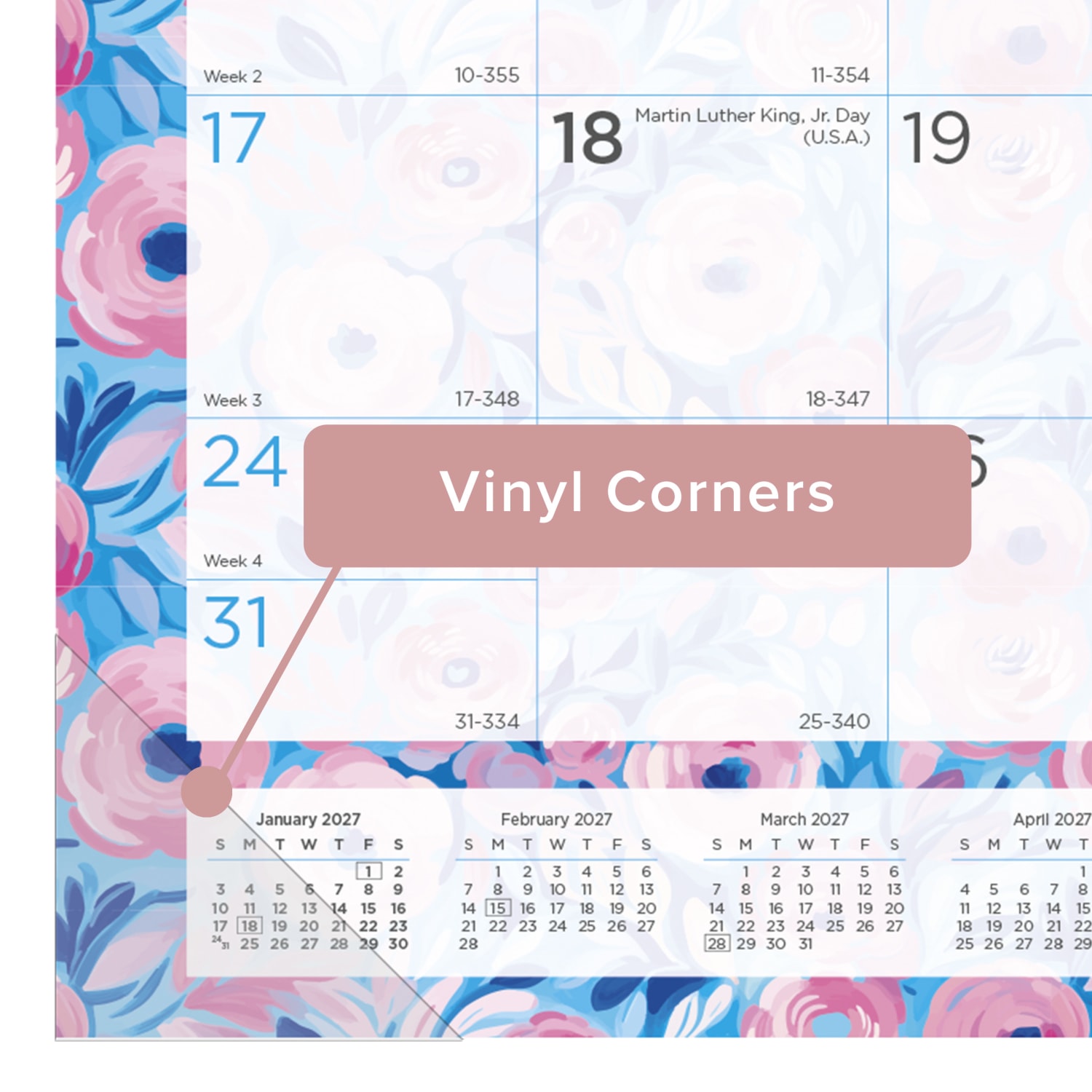 2027 Blueline Colorful Monthly Desk Pad Calendar, 22in x 17in, Floral, January To December, C194128, Total Qty 1 - Image 5