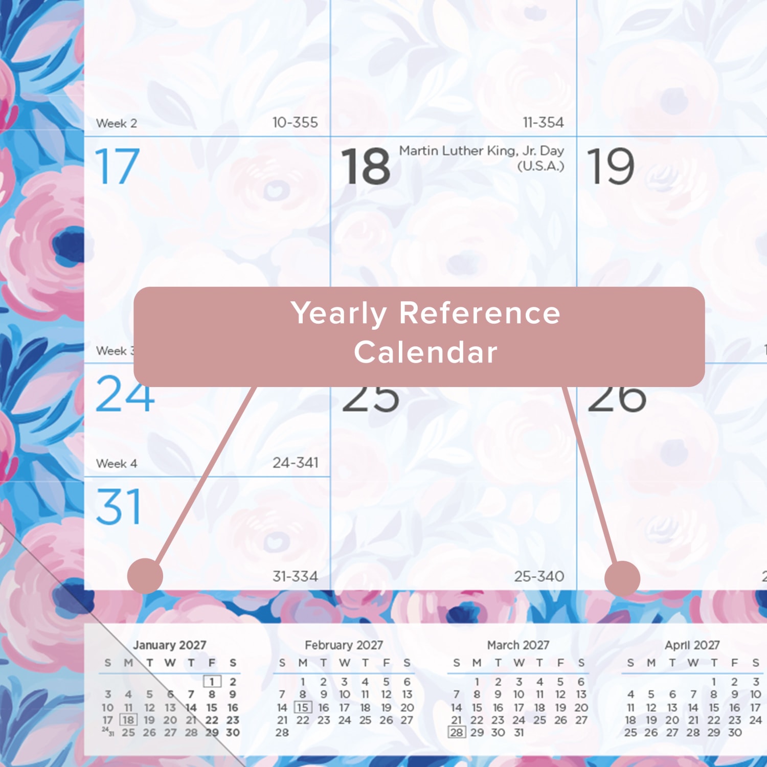 2027 Blueline Colorful Monthly Desk Pad Calendar, 22in x 17in, Floral, January To December, C194128, Total Qty 1 - Image 6