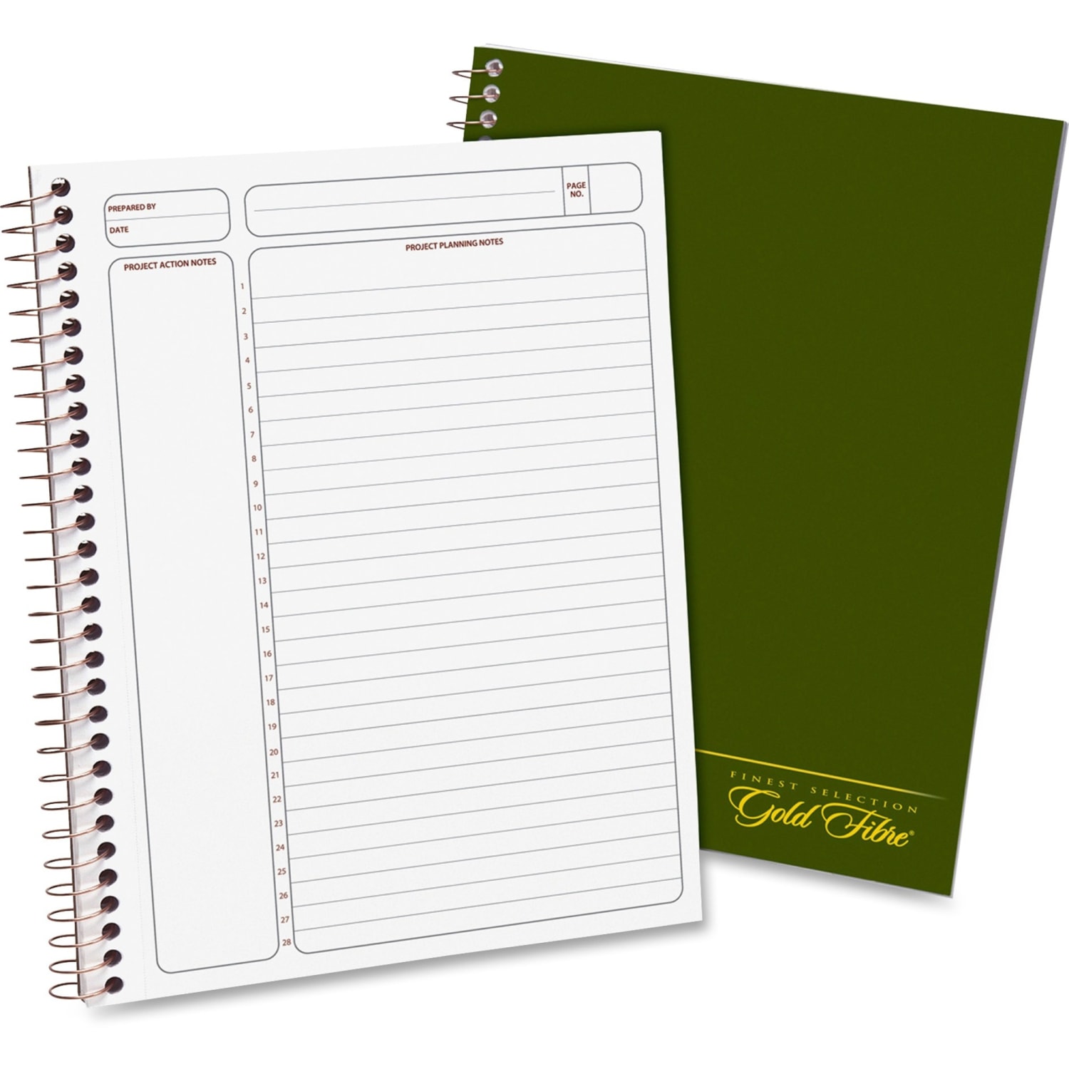 Ampad Gold Fibre Classic Project Planner, 7 1/4in x 9 1/2in, Green, Undated - Image 3