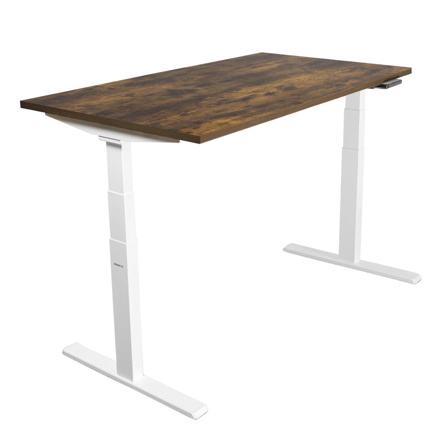 Mount-It! Ultimate Dual Motor Electric 55inW Adjustable Height Standing Desk, Oak