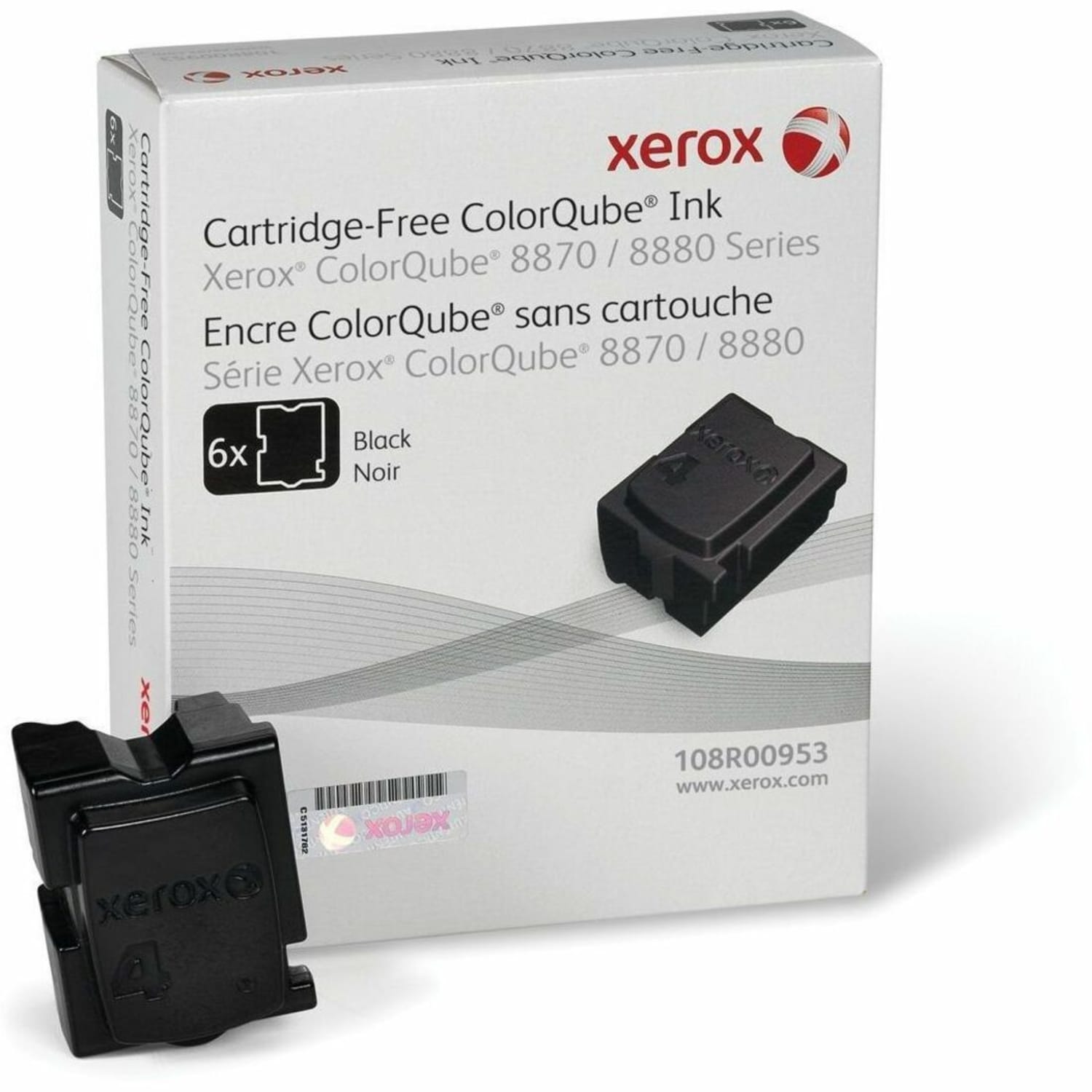 Xerox 8870 ColorQube Black Solid Ink, Pack Of 6, 108R00953