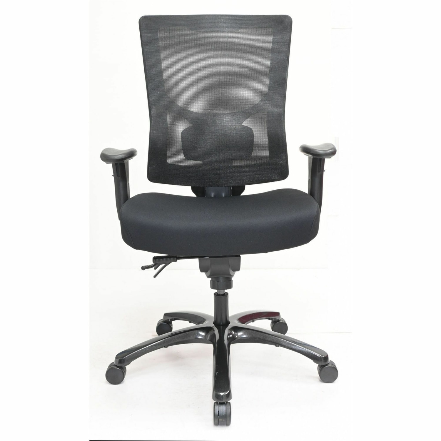Lorell Big & Tall Mesh High-Back Chair - Polyurethane, Molded Foam, Fabric Seat Material - Mesh Back Material - High Back - Black - Armrest - 1 Each - Image 3