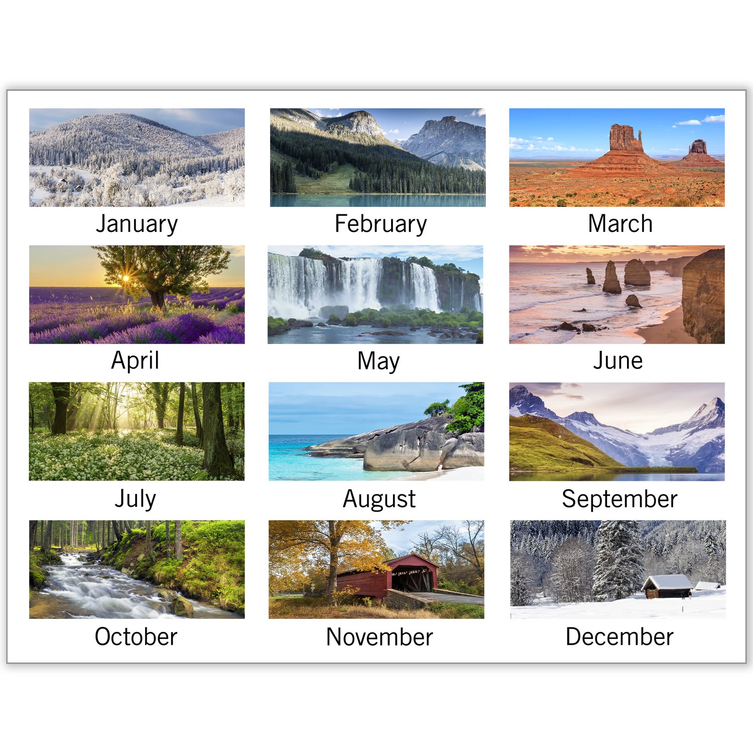 AT-A-GLANCE 2026 Scenic Three Month Wall Calendar, Large, 12in x 27in - Image 5