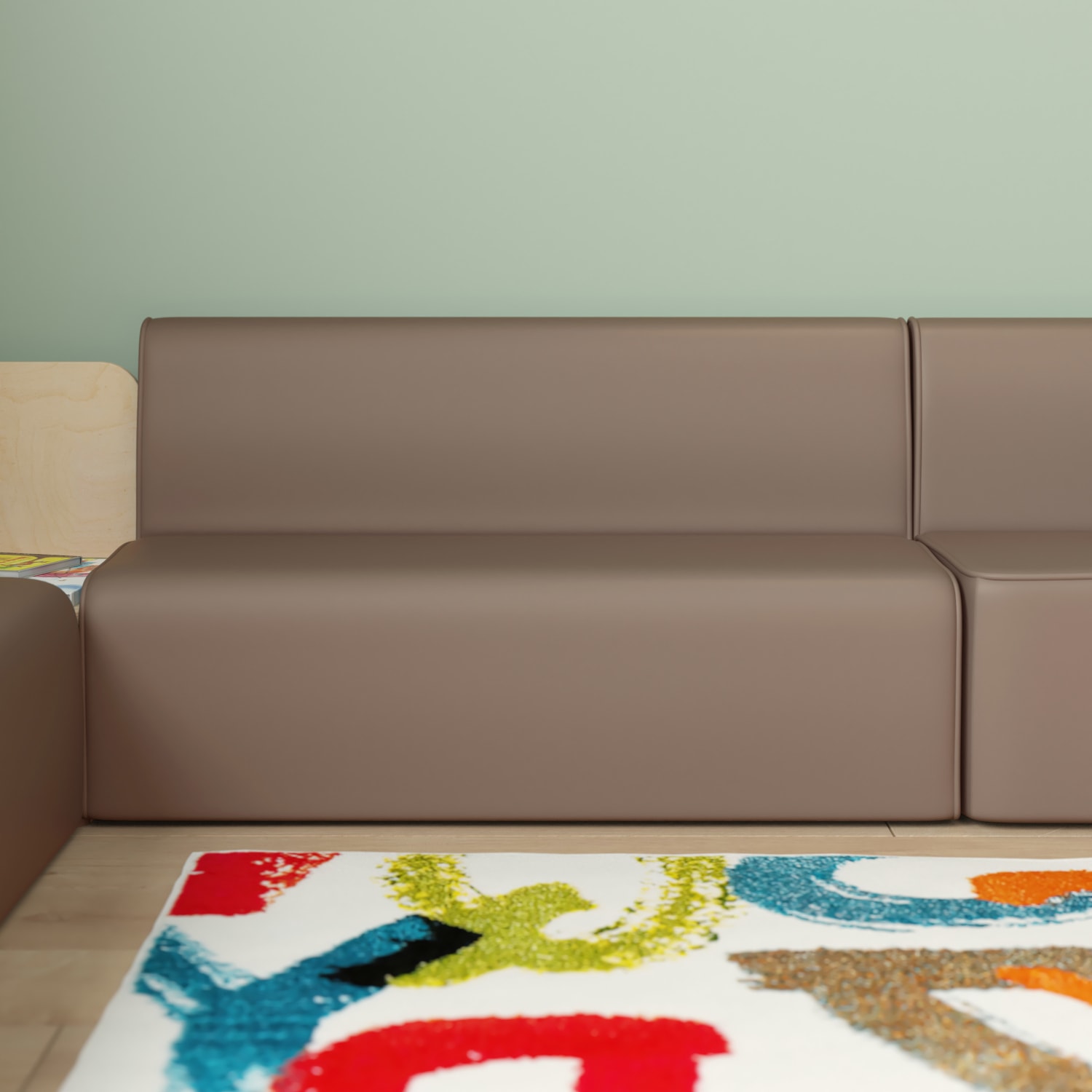 Flash Furniture Bright Beginnings CommercialGrade Modular Classroom 2Seater Sofa Neutral PopularChairscom Flash Furniture Bright Beginnings Commercial Grade Modular Classroom 2 Seater Sofa Neutral PopularChairscom
