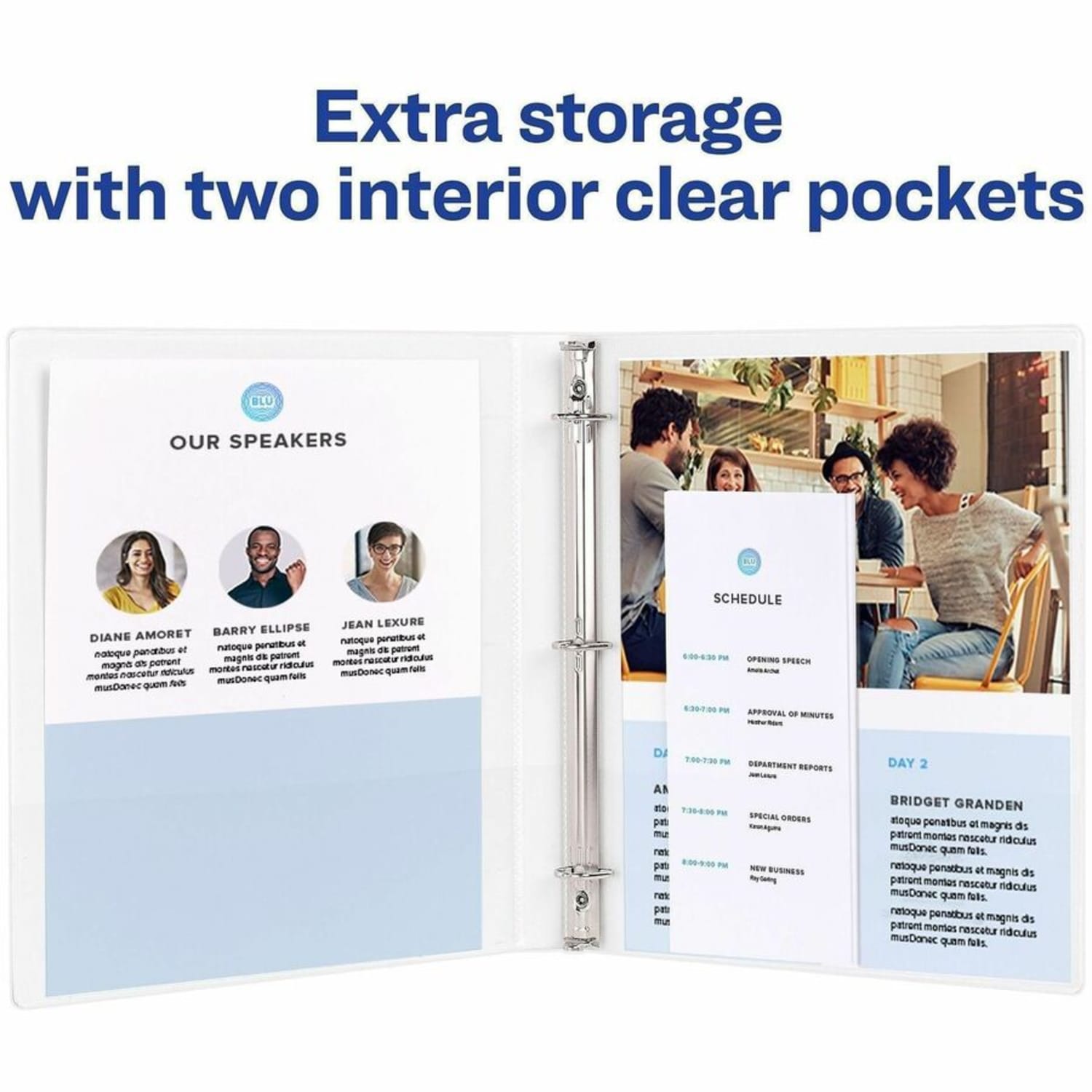Avery Frame View 3-Ring Binder With Locking One-Touch EZD Rings, 1/2in D-Rings, 50% Recycled, White - Image 4