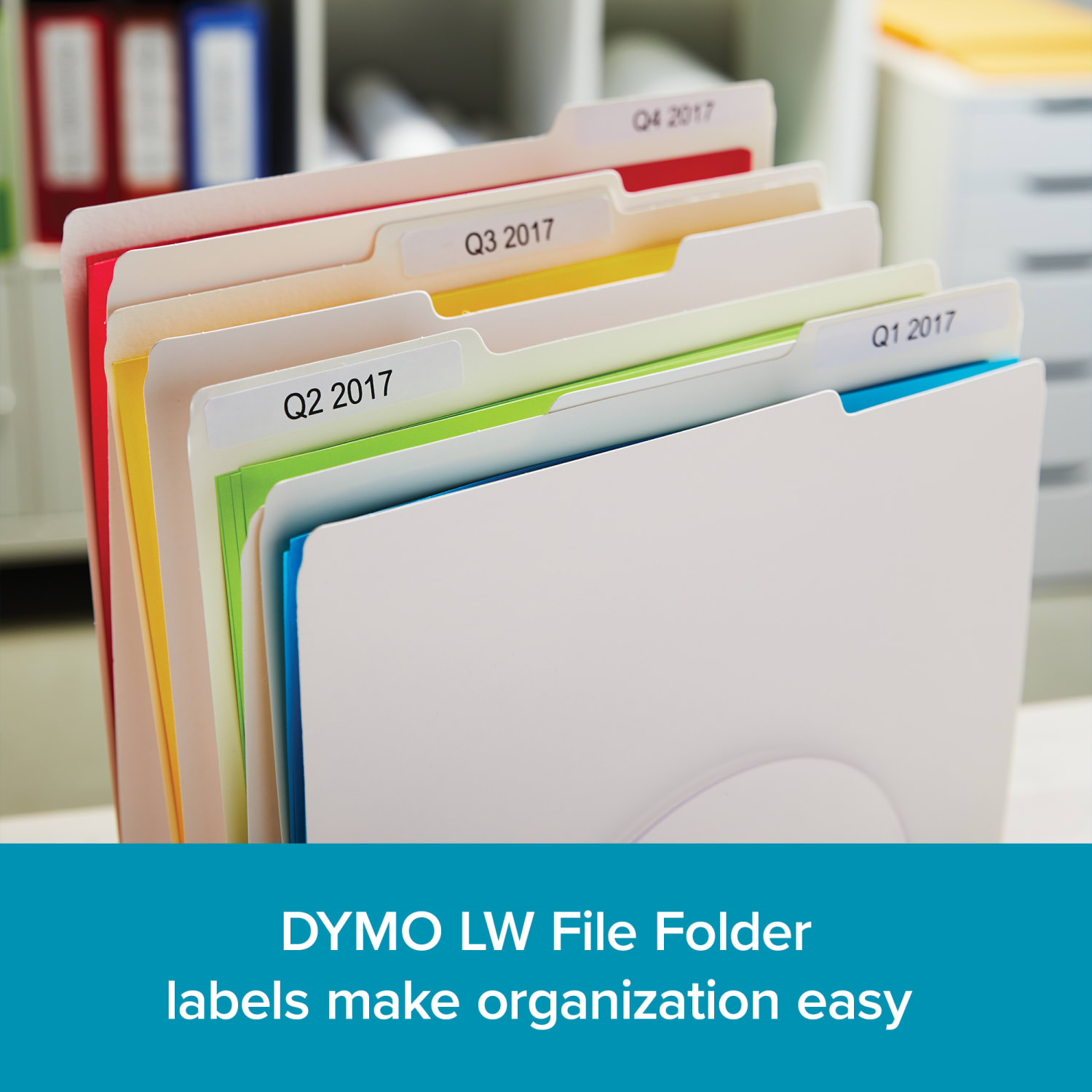 DYMO 1-Up File Folder Labels For LabelWriter Label Printers, 9/16in x 3 7/16in, White, 130 Labels Per Roll, Pack Of 6 Rolls - Image 3