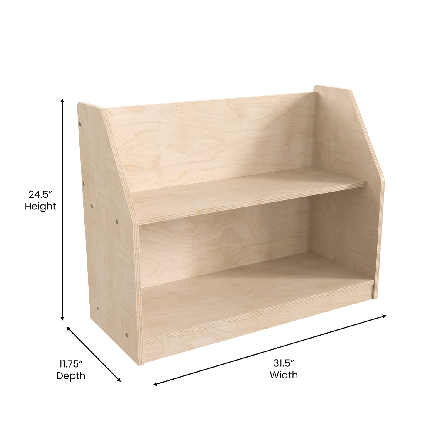 Flash Furniture Bright Beginnings Commercial Grade Modular 2-Shelf Wooden Classroom Display Shelf, 24-1/2inH x 31-1/2inW x 11-3/4inD, Beech - Image 6