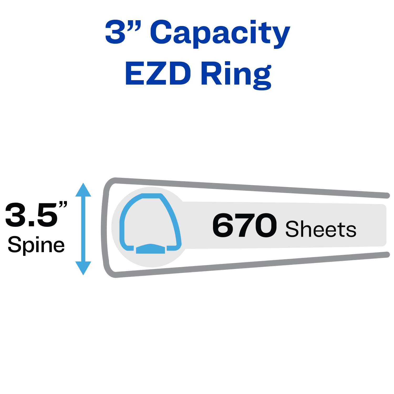 Avery Heavy-Duty View 3 Ring Binder, 3in One Touch EZD Rings, Navy Blue, 1 Binder - Image 3