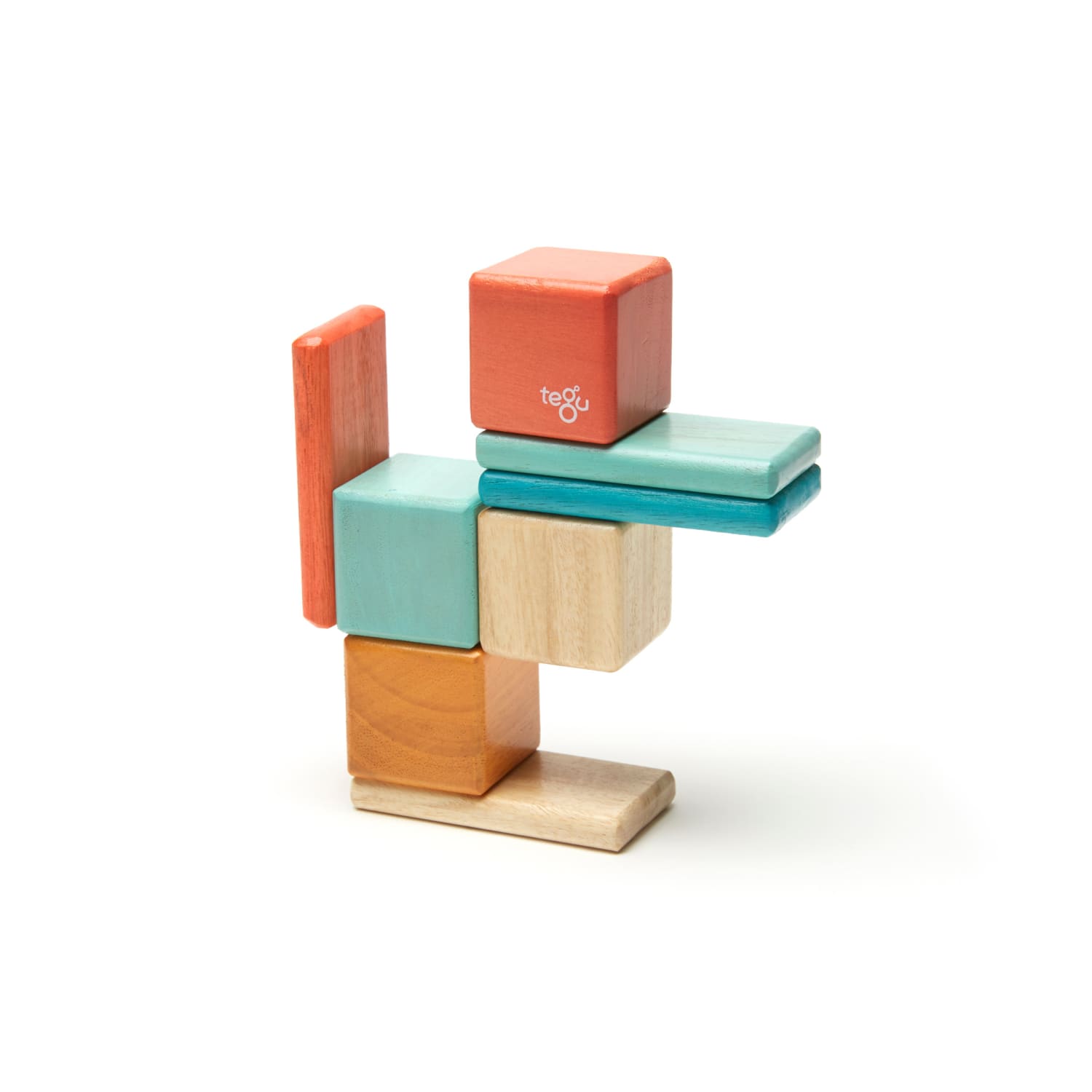 Tegu Magnetic Wooden Blocks, Sunset, 8-Piece Pocket Pouch - Image 6