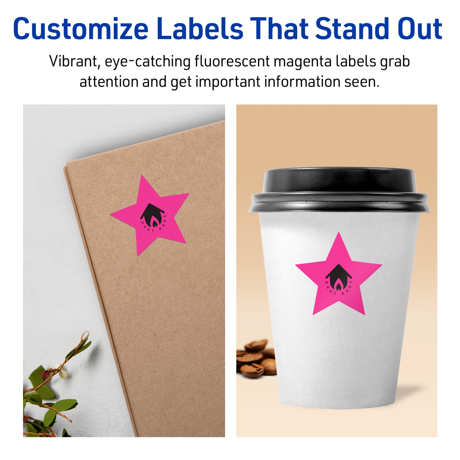 Avery Print-To-The-Edge Labels With Sure Feed Technology, 94611-NMP40, Star, 2-1/4in x 2-3/8in, Matte Neon Magenta, Pack of 480 - Image 4