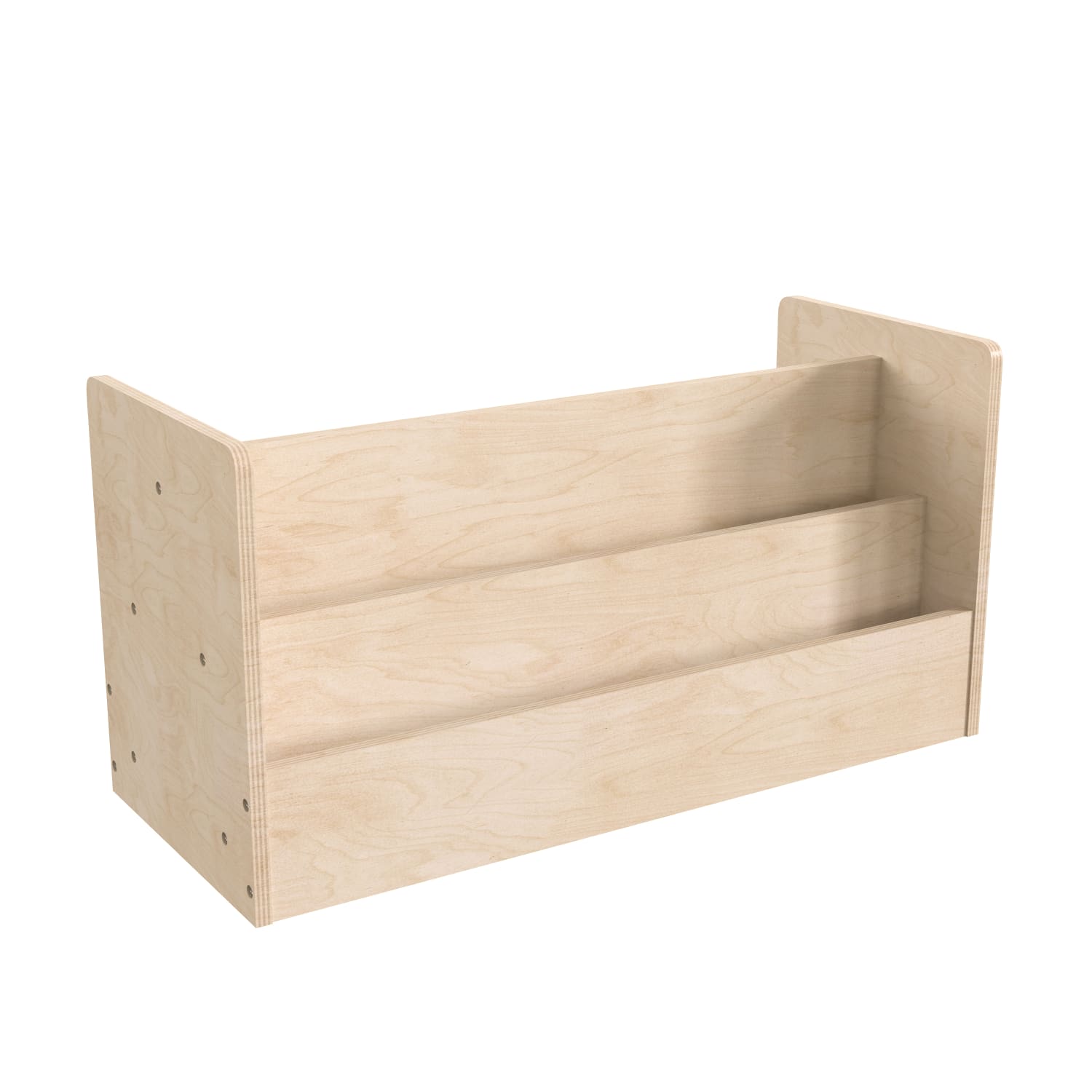 Flash Furniture Bright Beginnings Commercial-Grade Modular Double-Sided Tiered Wooden Classroom Book Display Shelf, 16inH x 31-1/2inW x 13inD, Beech - Image 3