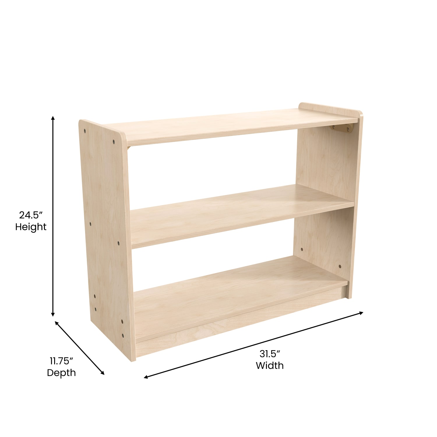 Flash Furniture Bright Beginnings Commercial Wooden Classroom Open Storage Unit, 24-1/2inH x 31-1/2inW x 11-3/4inD, Beech - Image 6