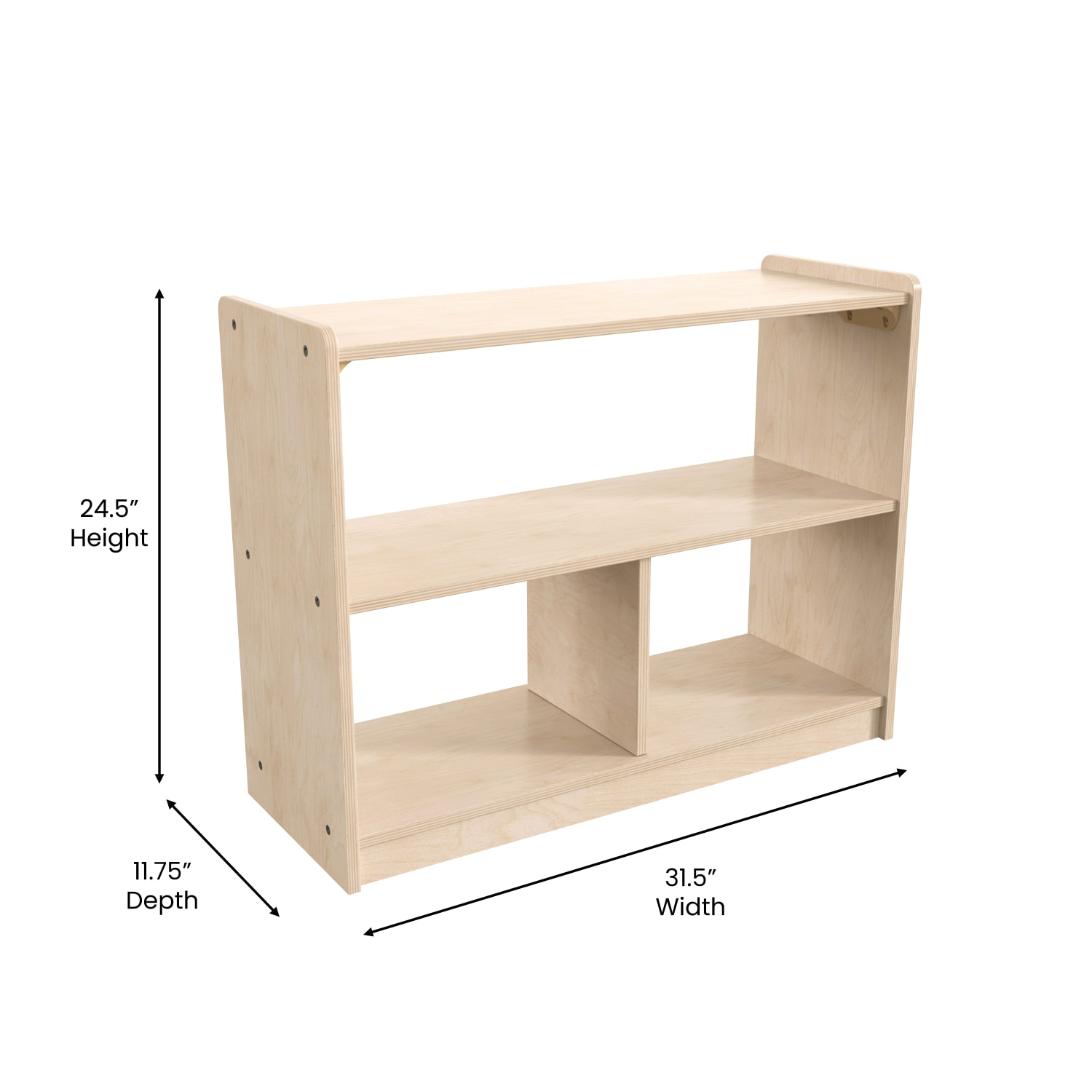 Flash Furniture Bright Beginnings Commercial Modular Wooden Classroom Open Storage Unit, 24-1/2inH x 31-1/2inW x 11-3/4inD, Beech - Image 6