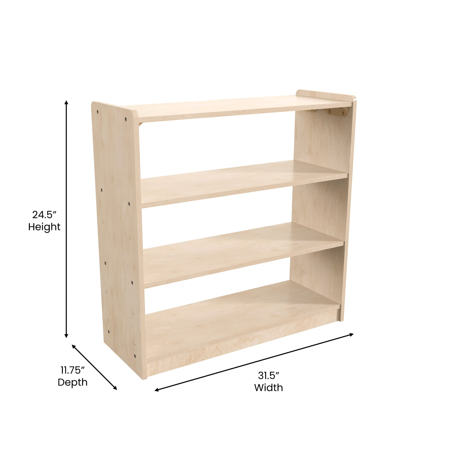 Flash Furniture Bright Beginnings Commercial Grade Wooden Classroom Open Storage Unit, 31-1/2inH x 31-1/2inW x 11-3/4inD, Beech - Image 6